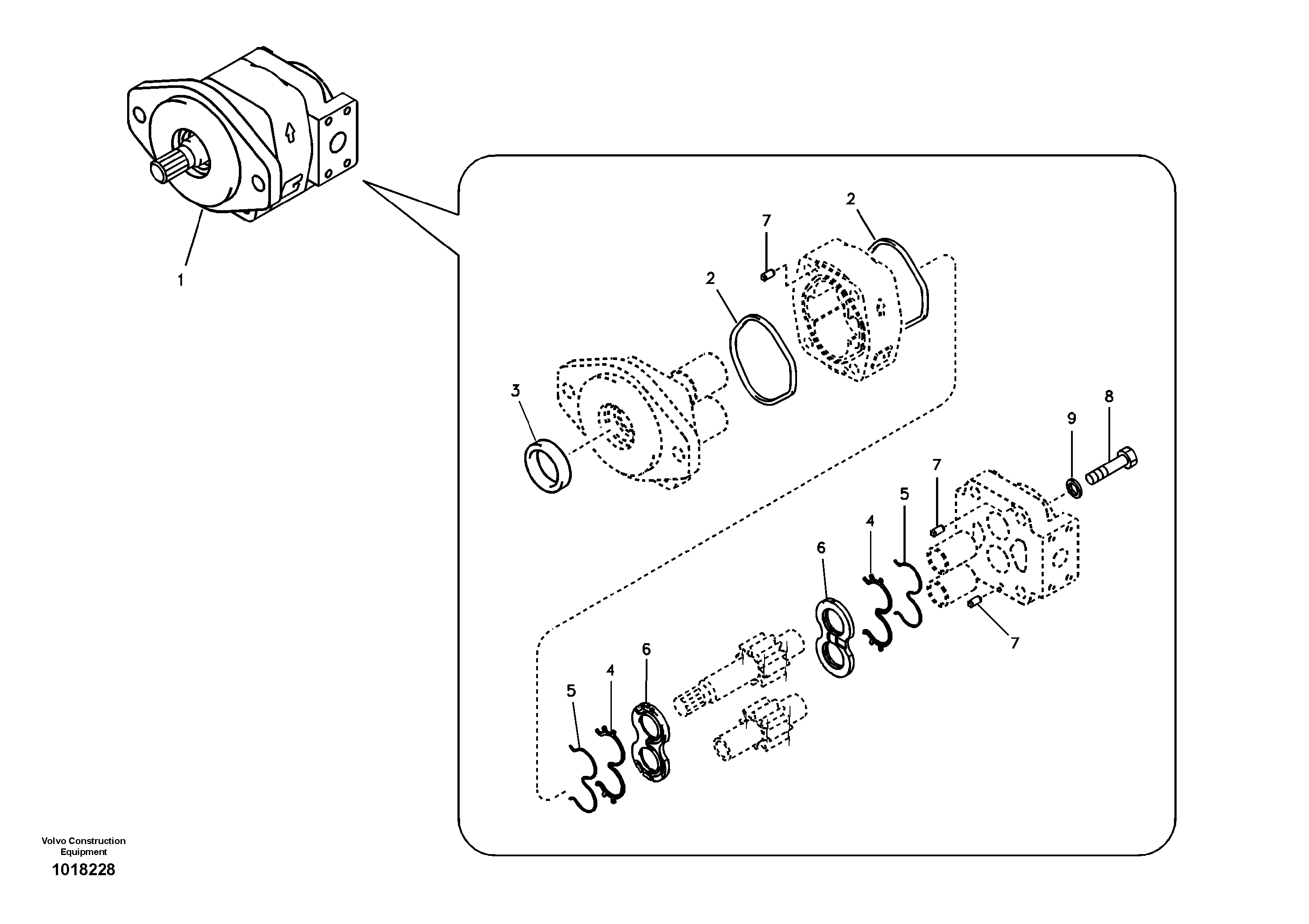 Схема запчастей Volvo EC240B - 29970 Hydraulic gear pump for quickfit and rotator EC240B SER NO INT 12641- EU & NA 80001-