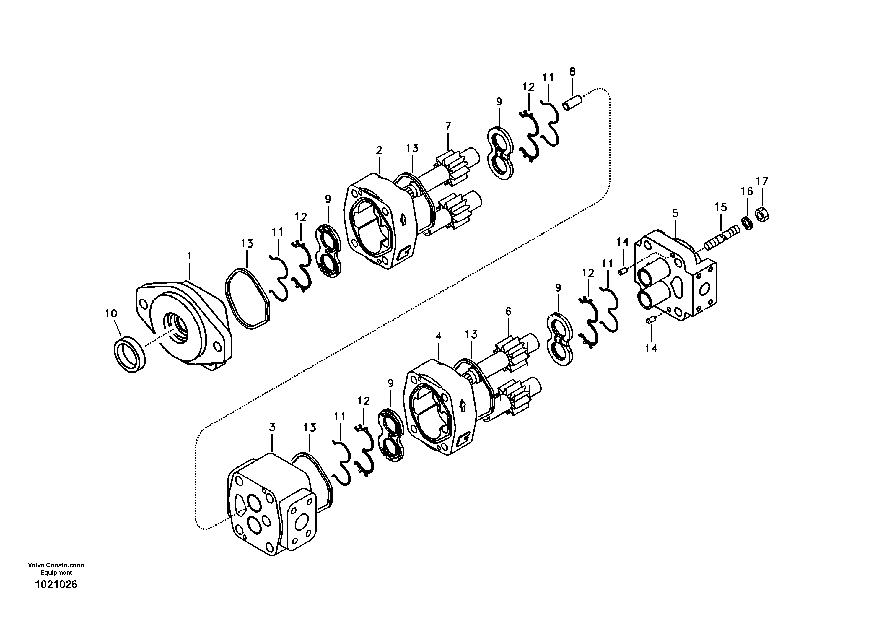 Схема запчастей Volvo EC240B - 39320 Hydraulic gear pump for quickfit and rotator EC240B SER NO INT 12641- EU & NA 80001-