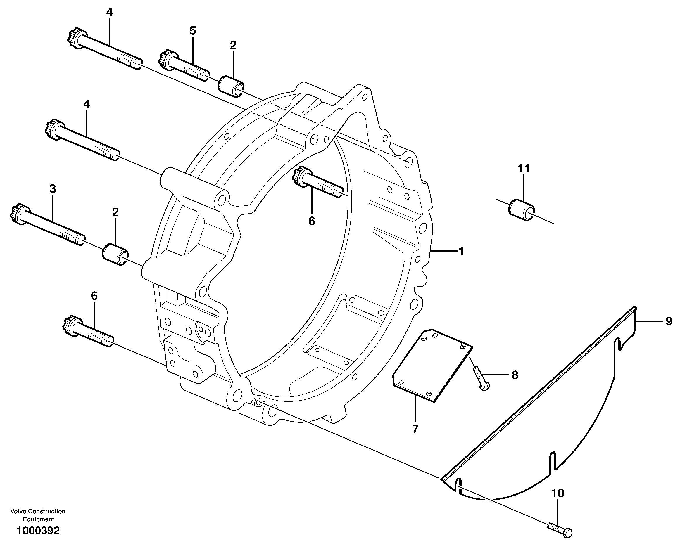 Схема запчастей Volvo EC240B - 4084 Картер маховика EC240B SER NO INT 12641- EU & NA 80001-