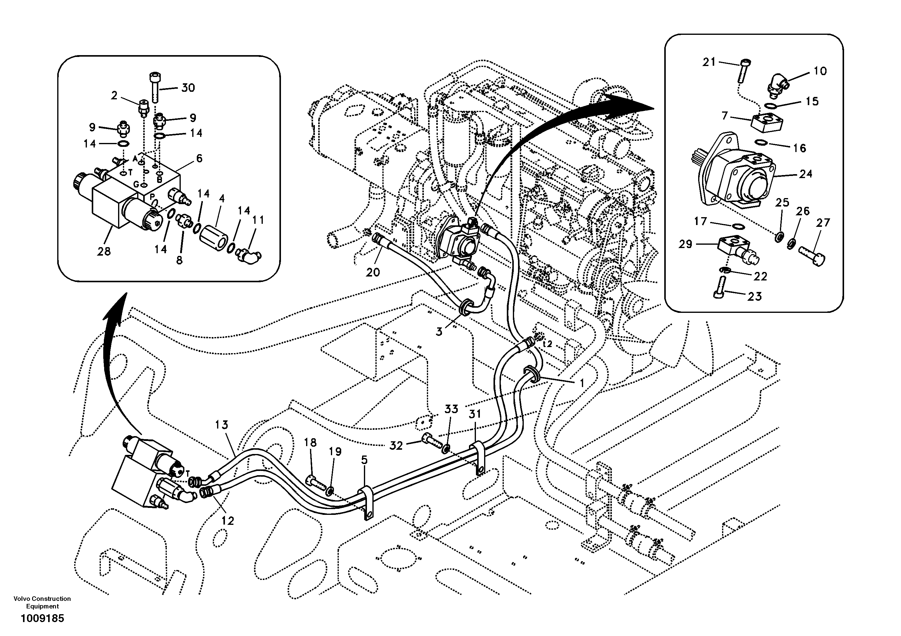 Схема запчастей Volvo EC240B - 48298 Working hydraulic, slope and rotator on upper frame EC240B
