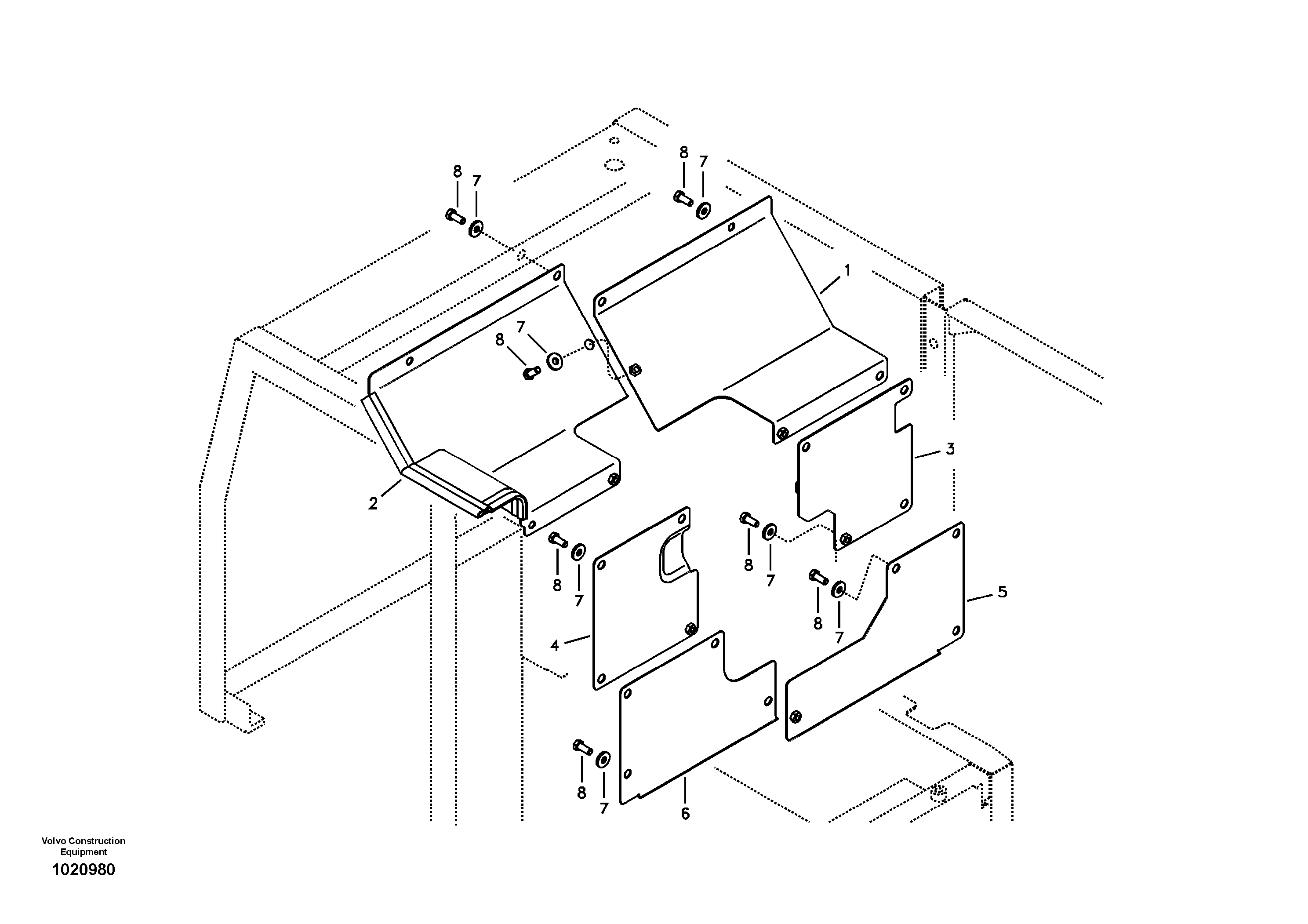 Схема запчастей Volvo EC240B - 40231 Cover, main pump EC240B APPENDIX FX FORESTRY VER