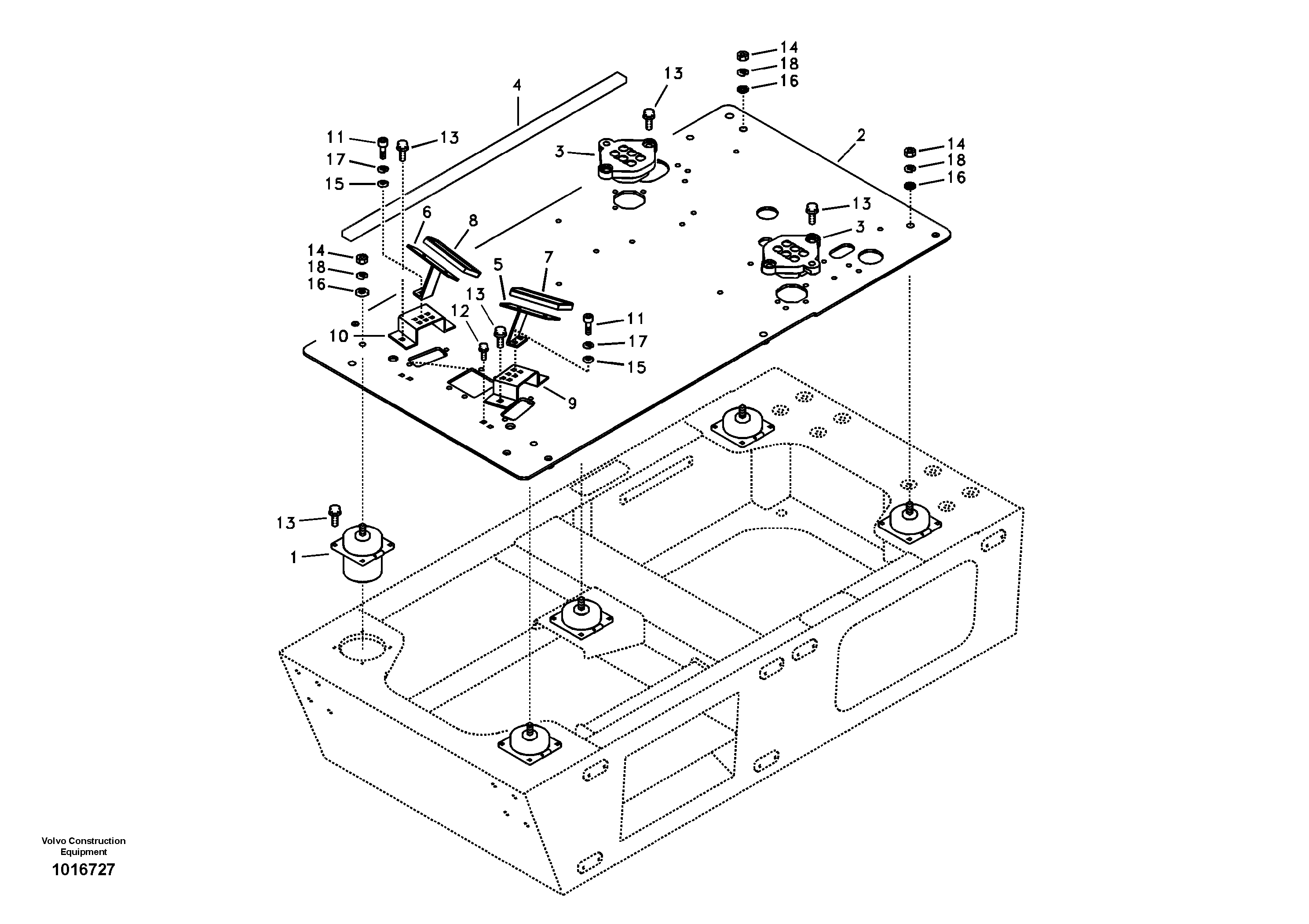 Схема запчастей Volvo EC240B - 2800 Cabin floor EC240B APPENDIX FX FORESTRY VER