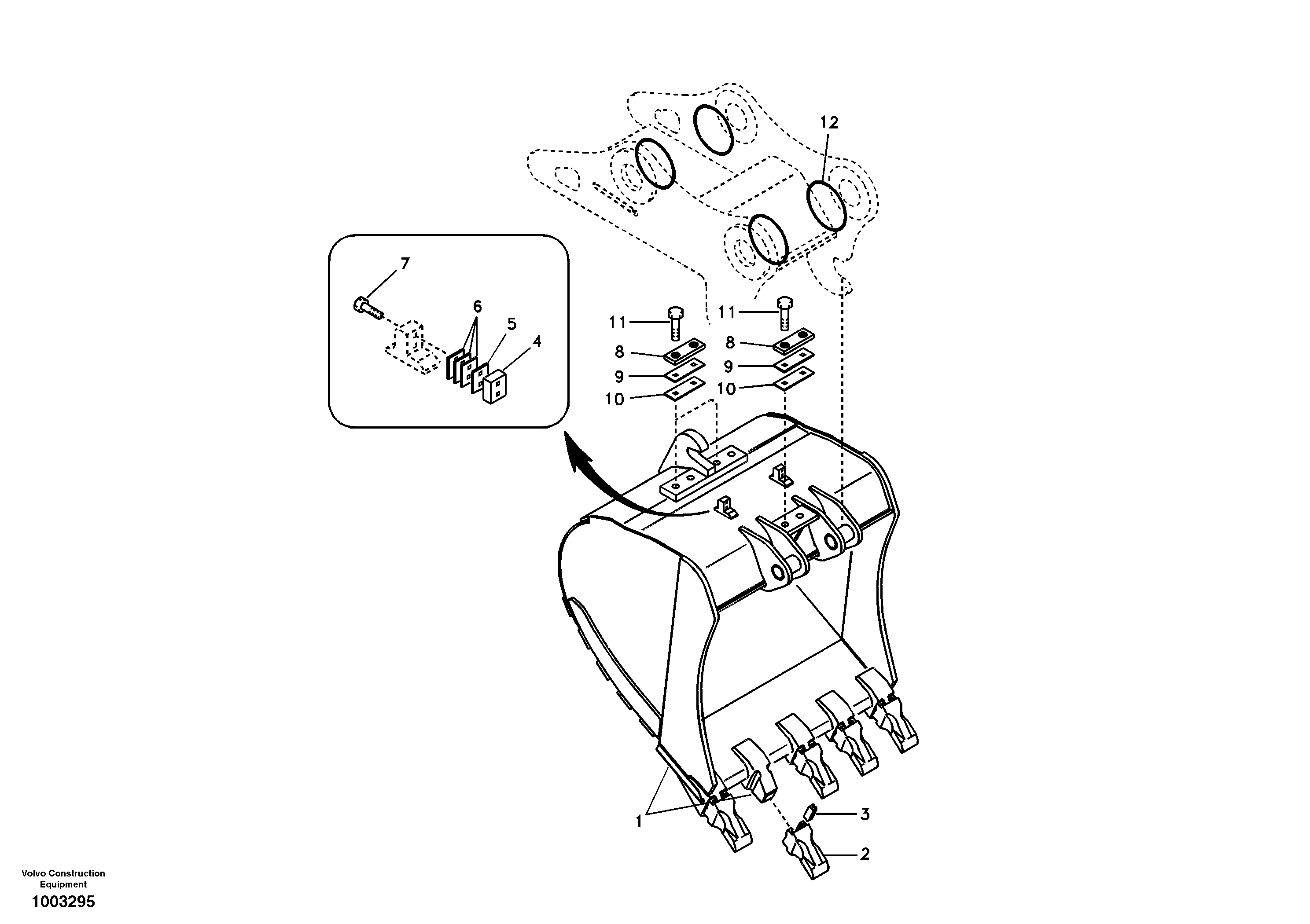 Схема запчастей Volvo EC240B - 12241 Buckets for Quickfit EC240B