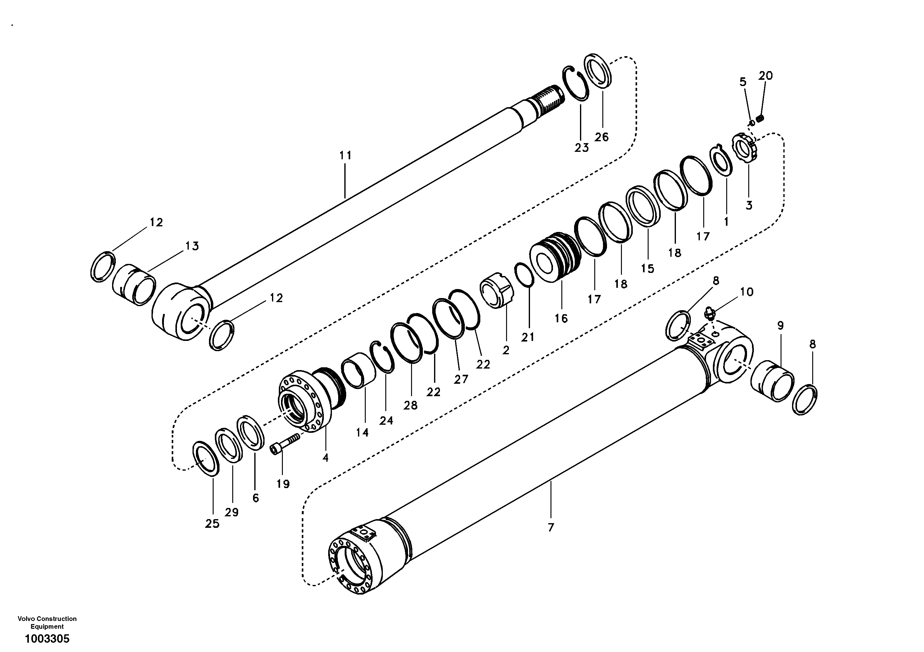 Схема запчастей Volvo EC240B - 104163 Гидроцилиндр стрелы EC240B