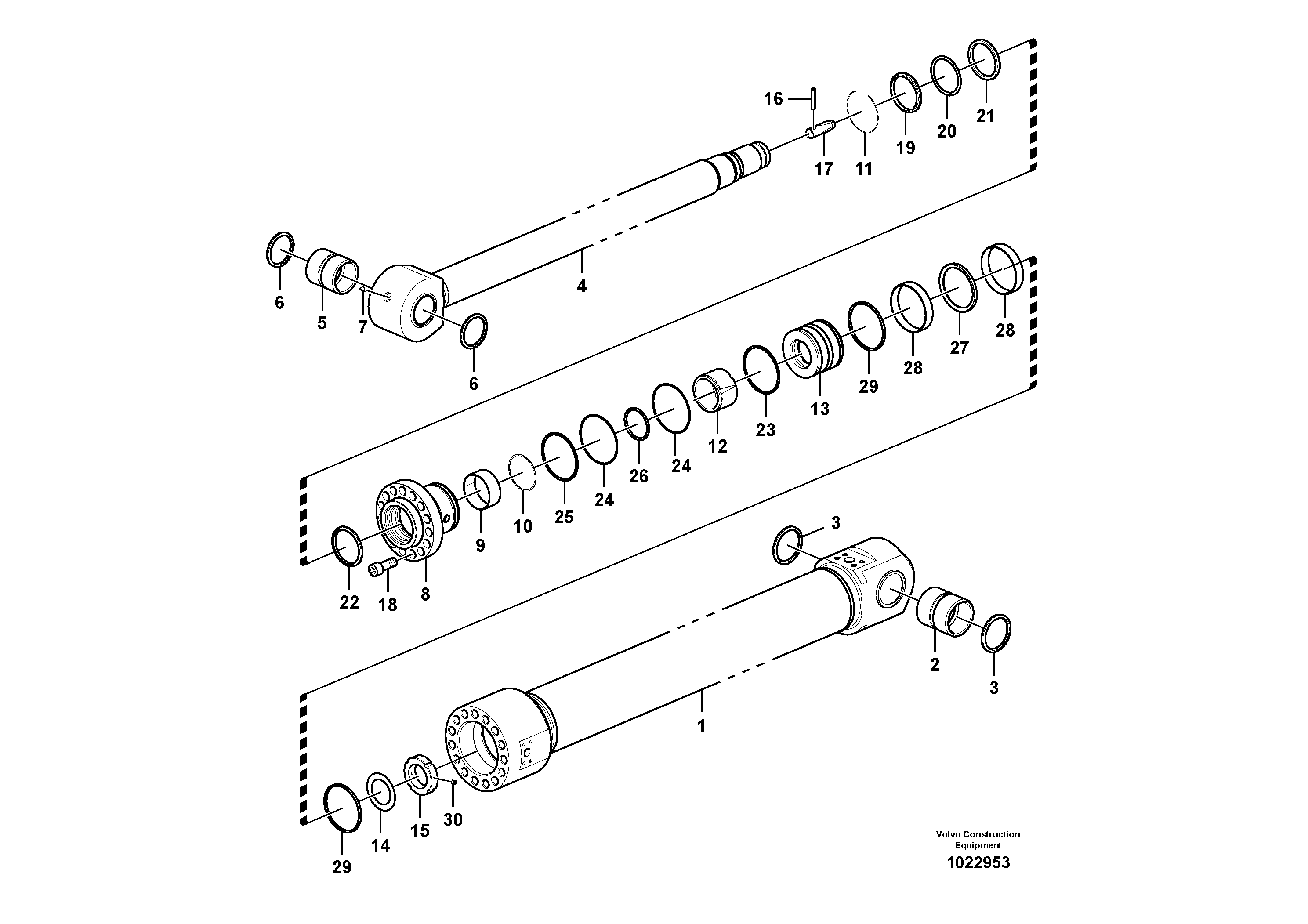 Схема запчастей Volvo EC240B - 93024 Dipper arm cylinder EC240B PRIME S/N 15001-/35001-