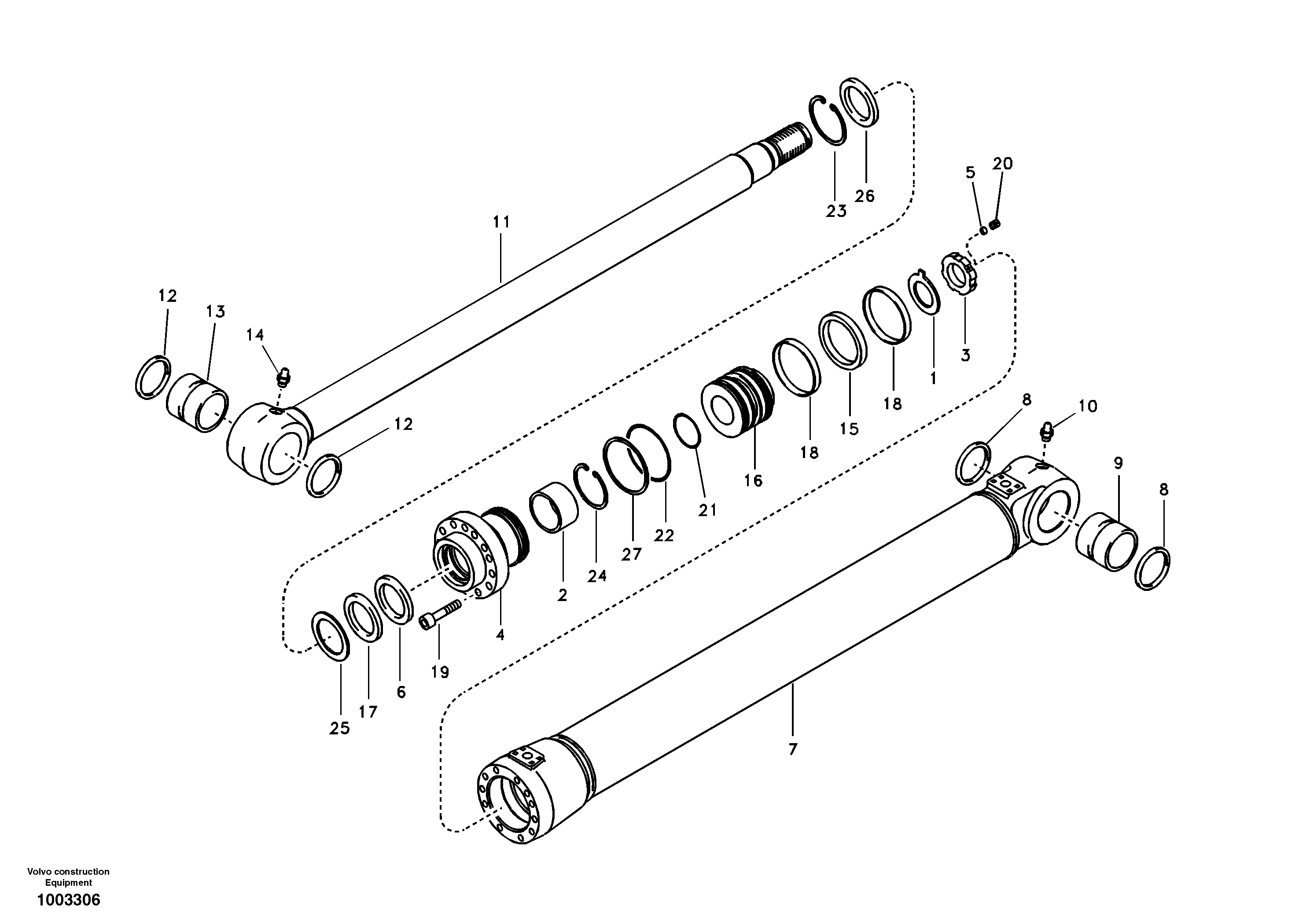 Схема запчастей Volvo EC240B - 32703 Boom cylinder, adjustable 2nd EC240B