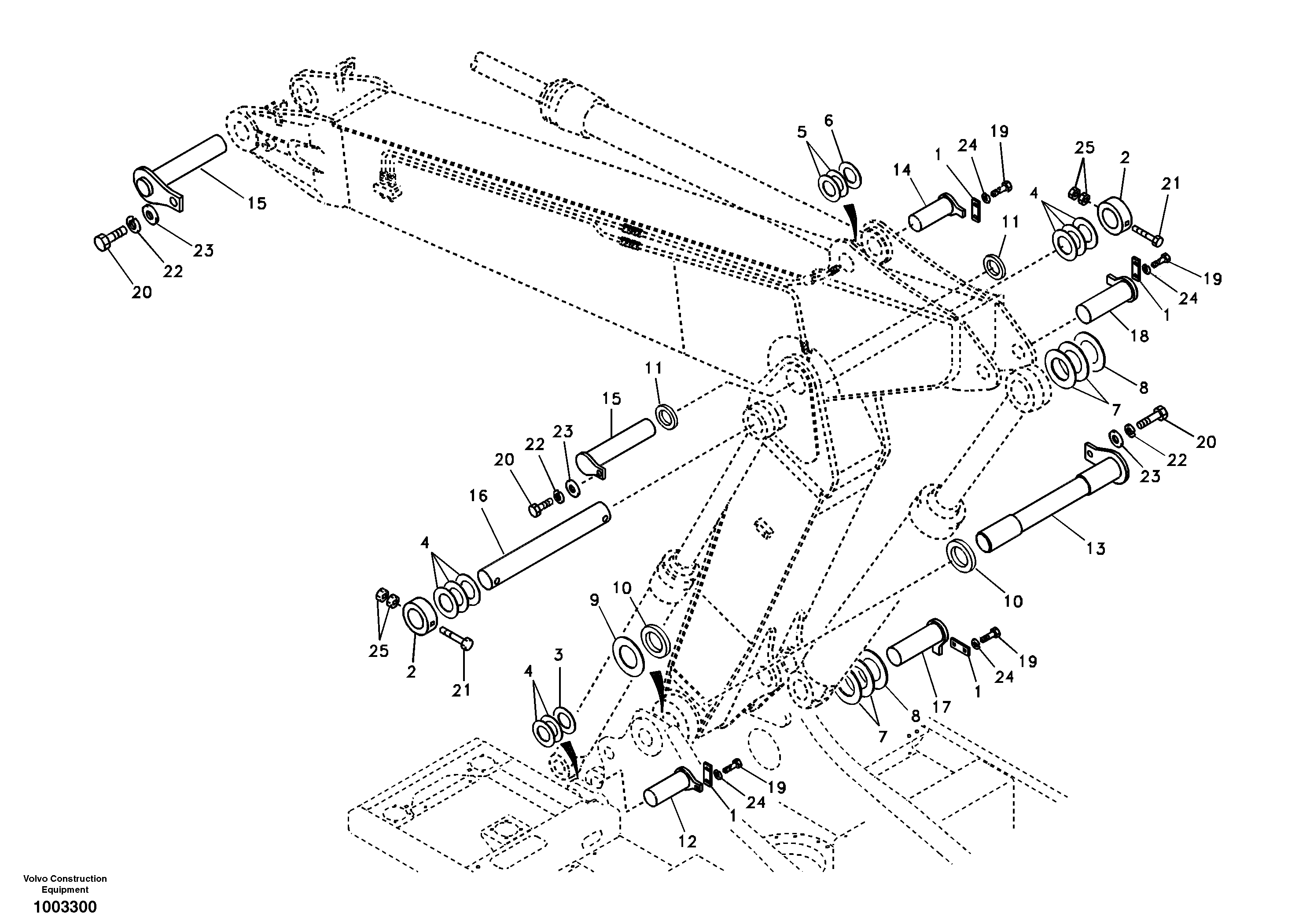 Схема запчастей Volvo EC240B - 96463 Links to boom, adjustable EC240B