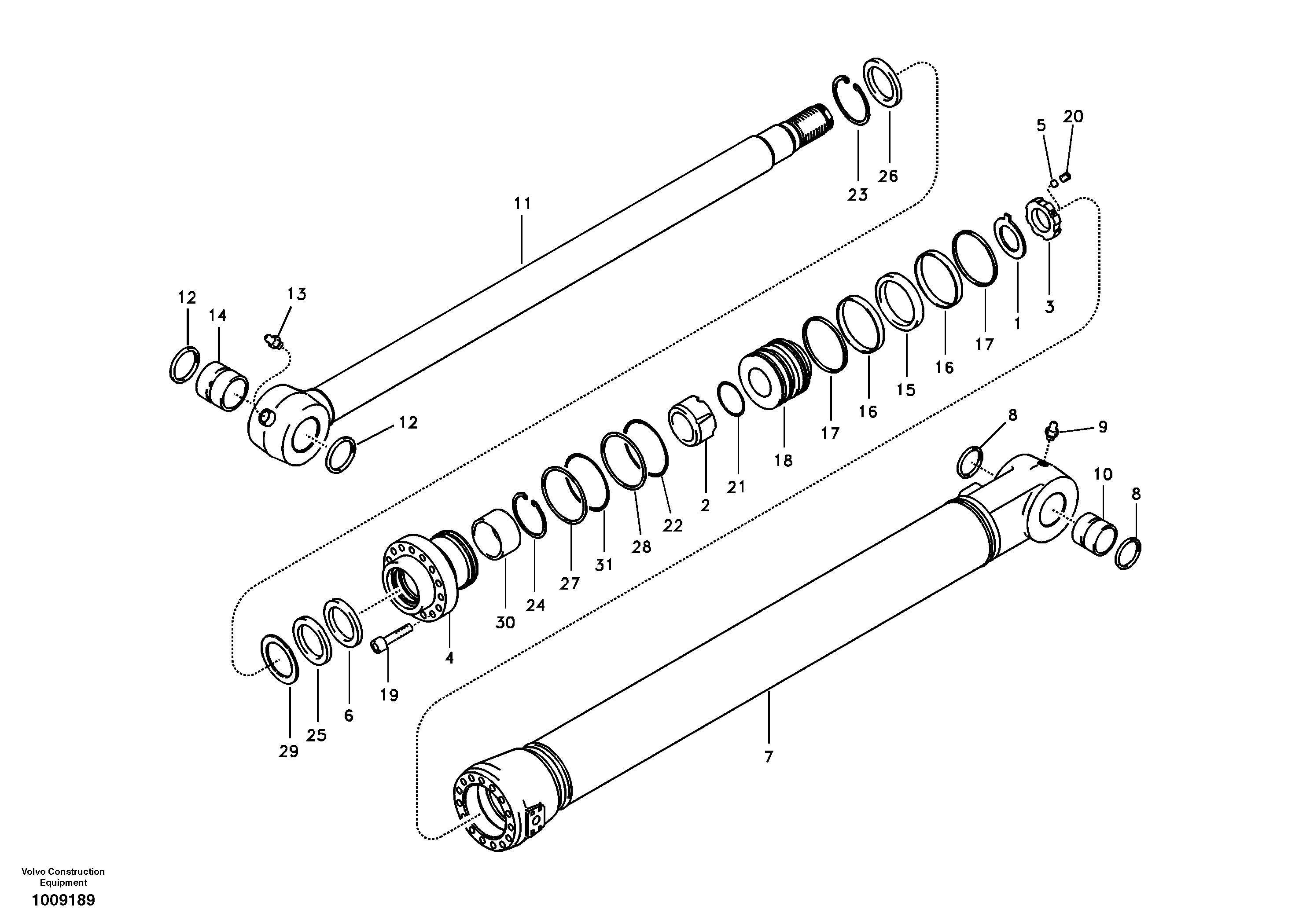 Схема запчастей Volvo EC240B - 105531 Bucket cylinder, long reach EC240B