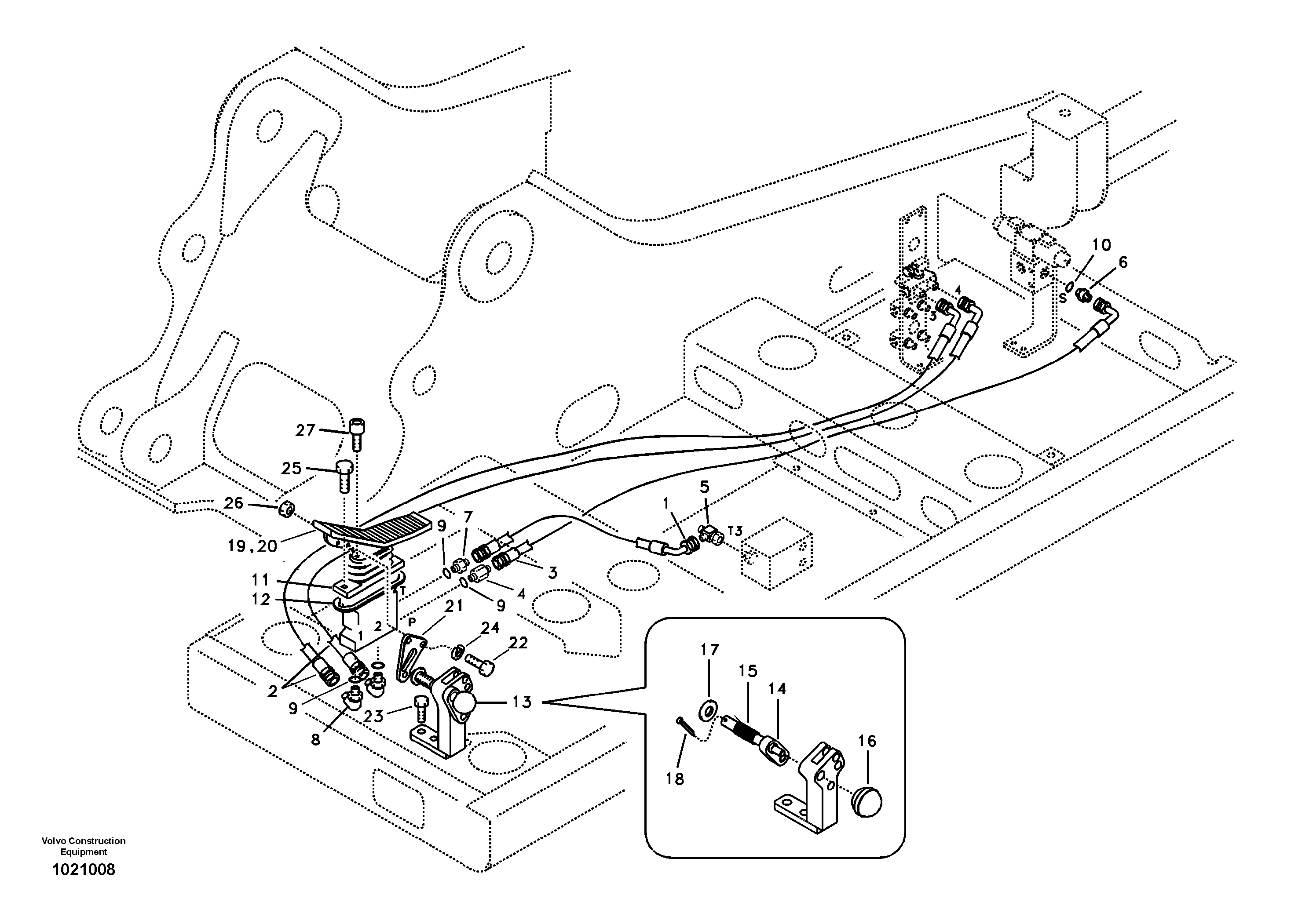 Схема запчастей Volvo EC240B - 92861 Servo system, hammer and shear EC240B SER NO INT 12641- EU & NA 80001-