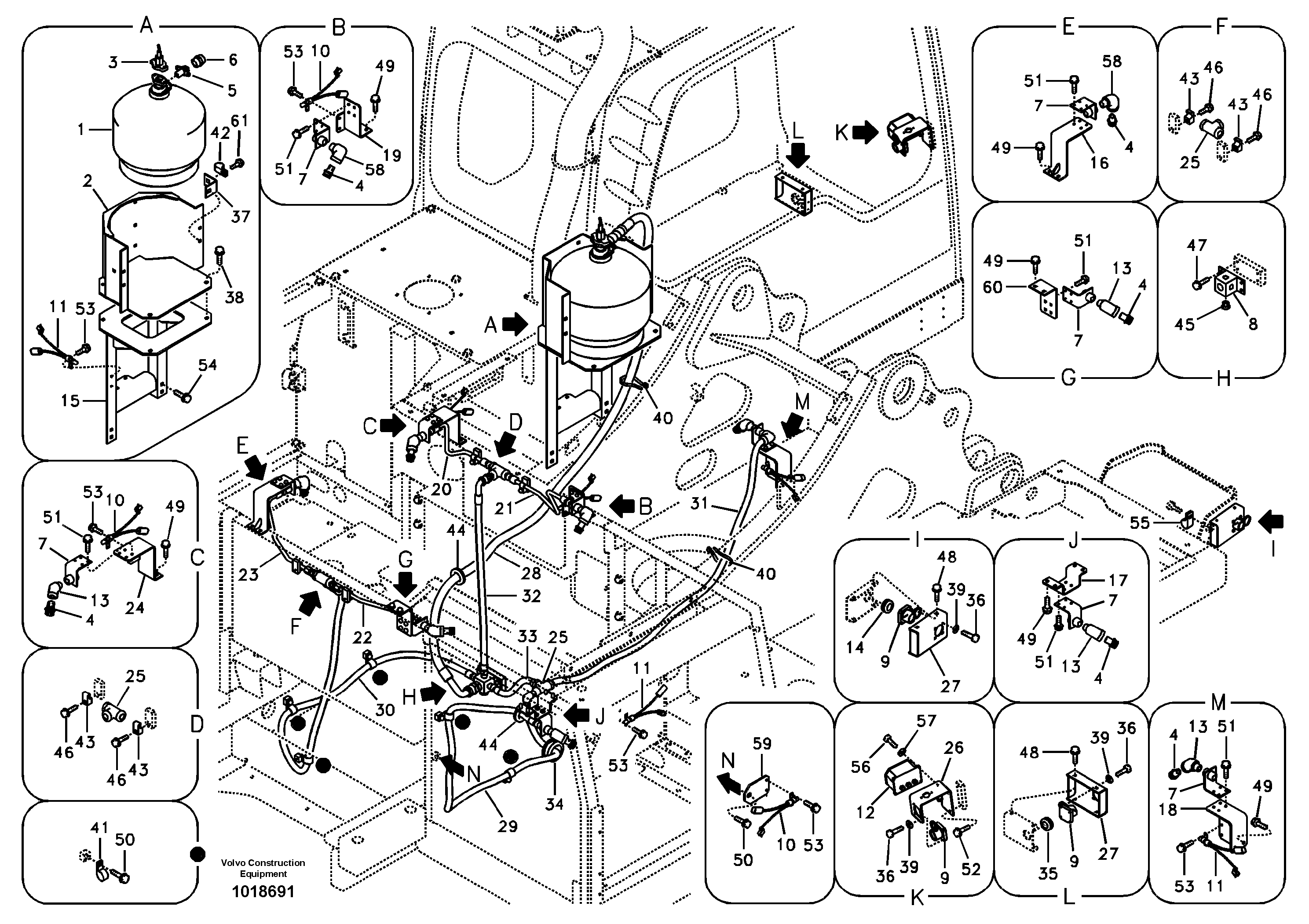 Схема запчастей Volvo EC240B - 87340 Fire extinguisher EC240B