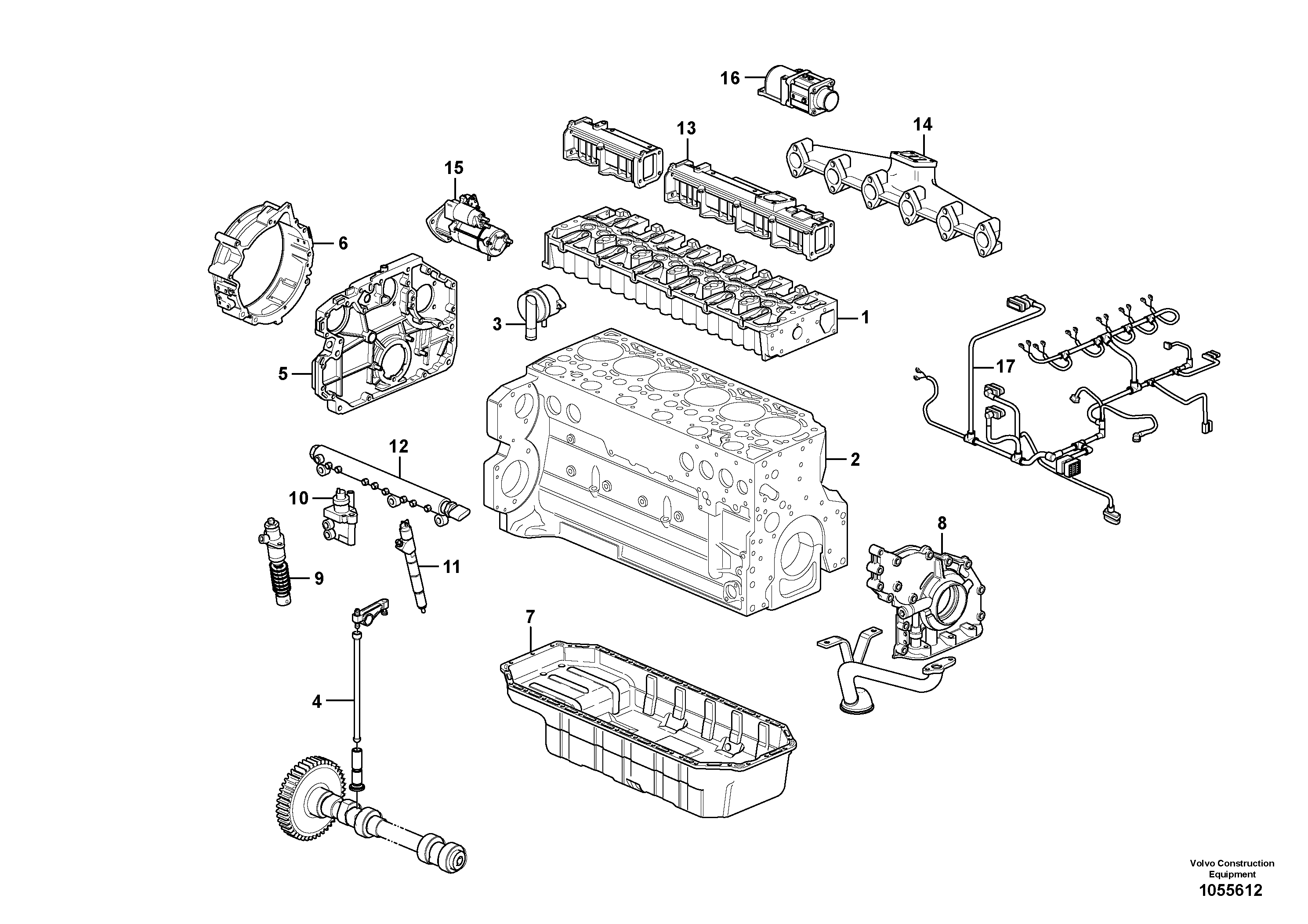 Схема запчастей Volvo EC240B - 87821 Двигатель в сборе EC240B PRIME S/N 15001-/35001-