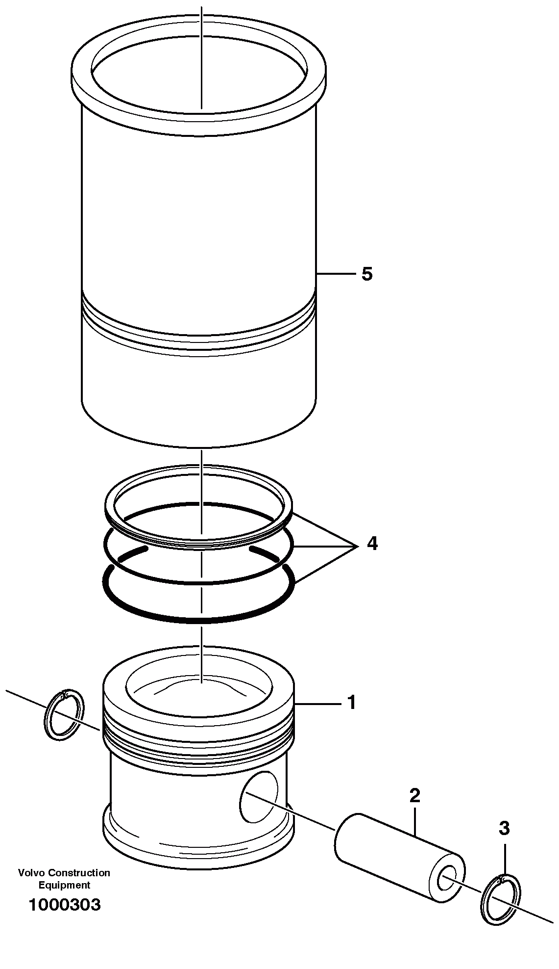 Схема запчастей Volvo EC240B - 29957 Cylinder liner and piston EC240B
