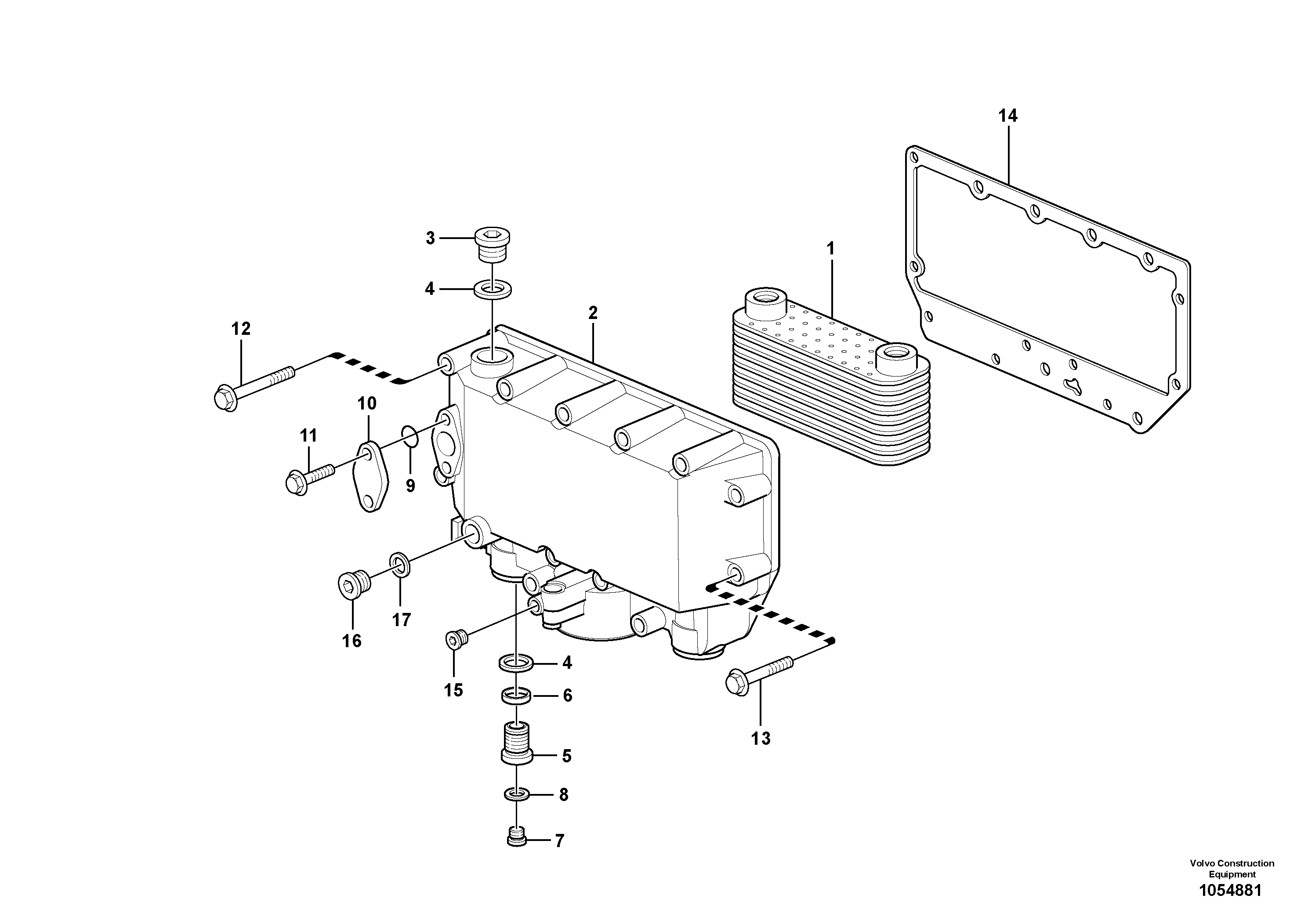 Схема запчастей Volvo EC240B - 95334 Масляный радиатор EC240B PRIME S/N 15001-/35001-