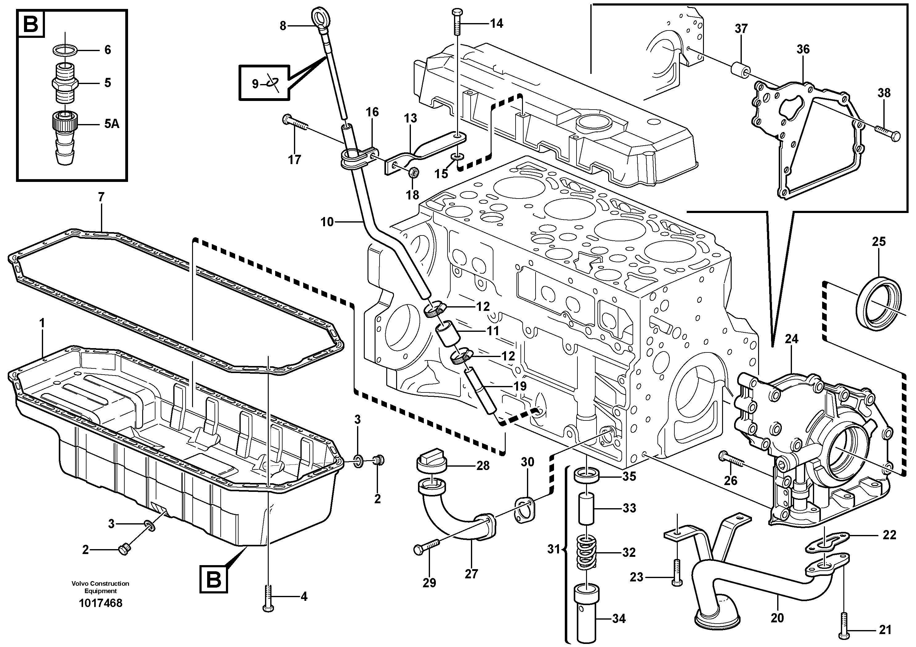 Схема запчастей Volvo EC240B - 100625 Oil sump EC240B