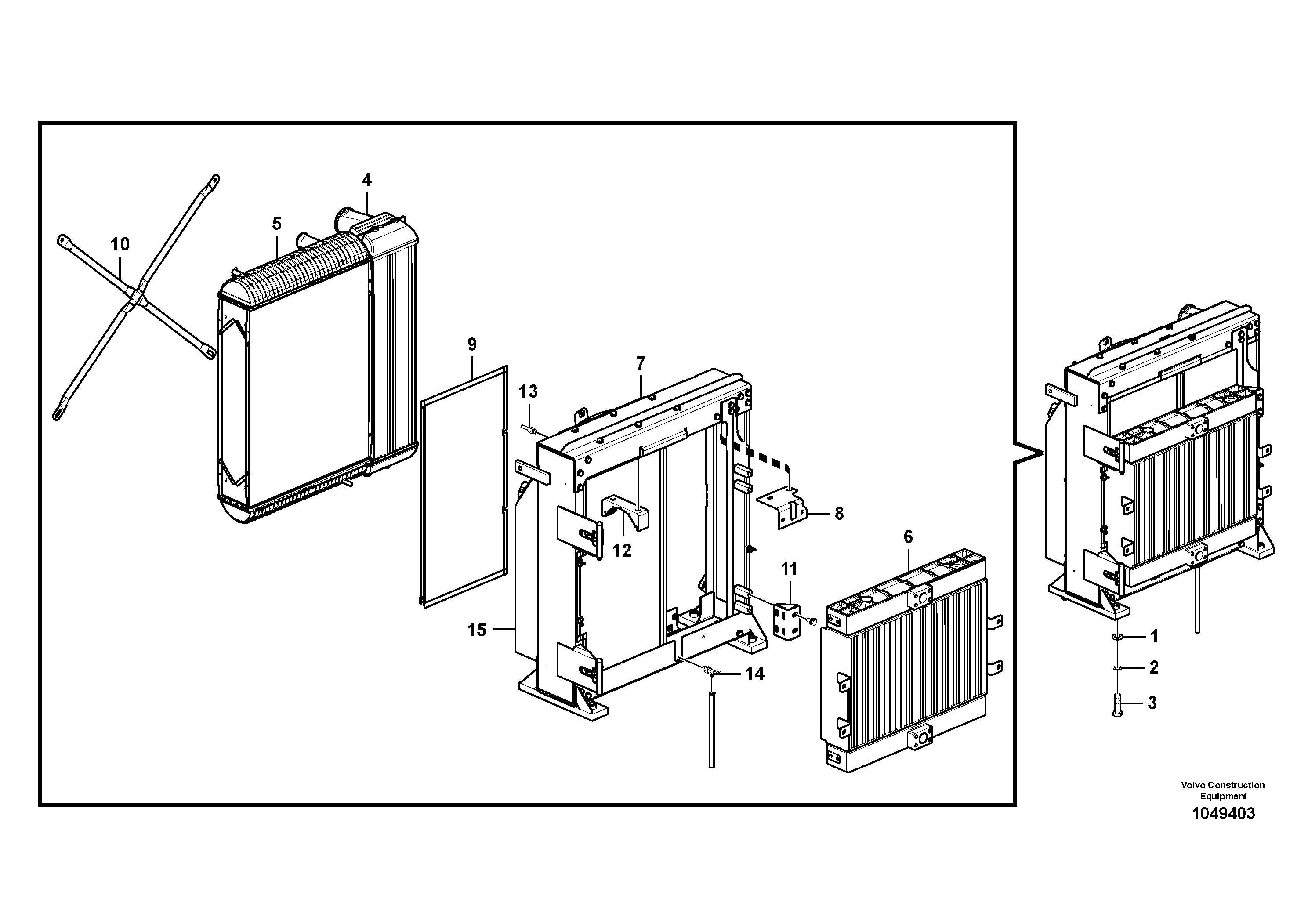 Схема запчастей Volvo EC240B - 90030 Радиатор EC240B PRIME S/N 15001-/35001-