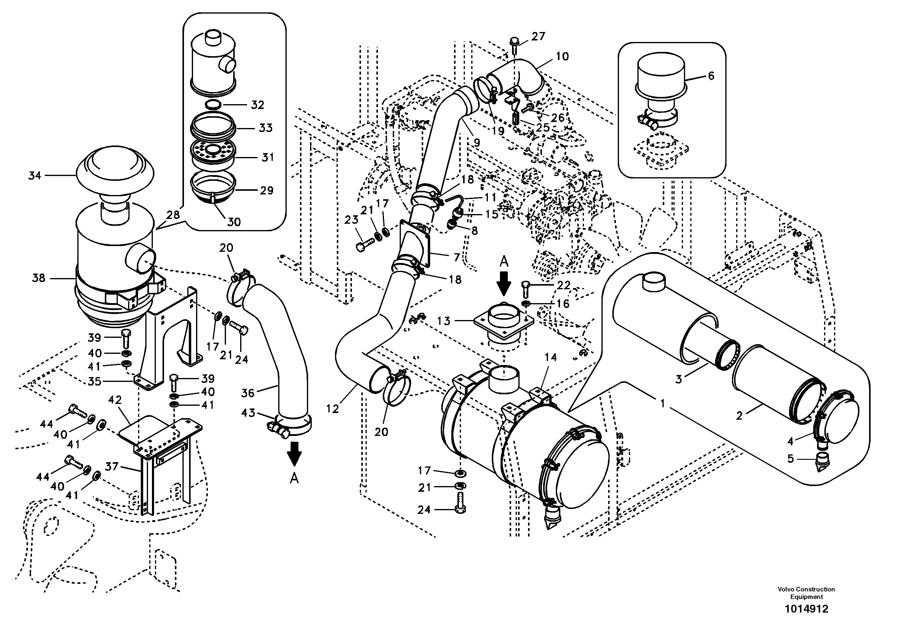 Схема запчастей Volvo EC240B - 68084 Система впуска EC240B