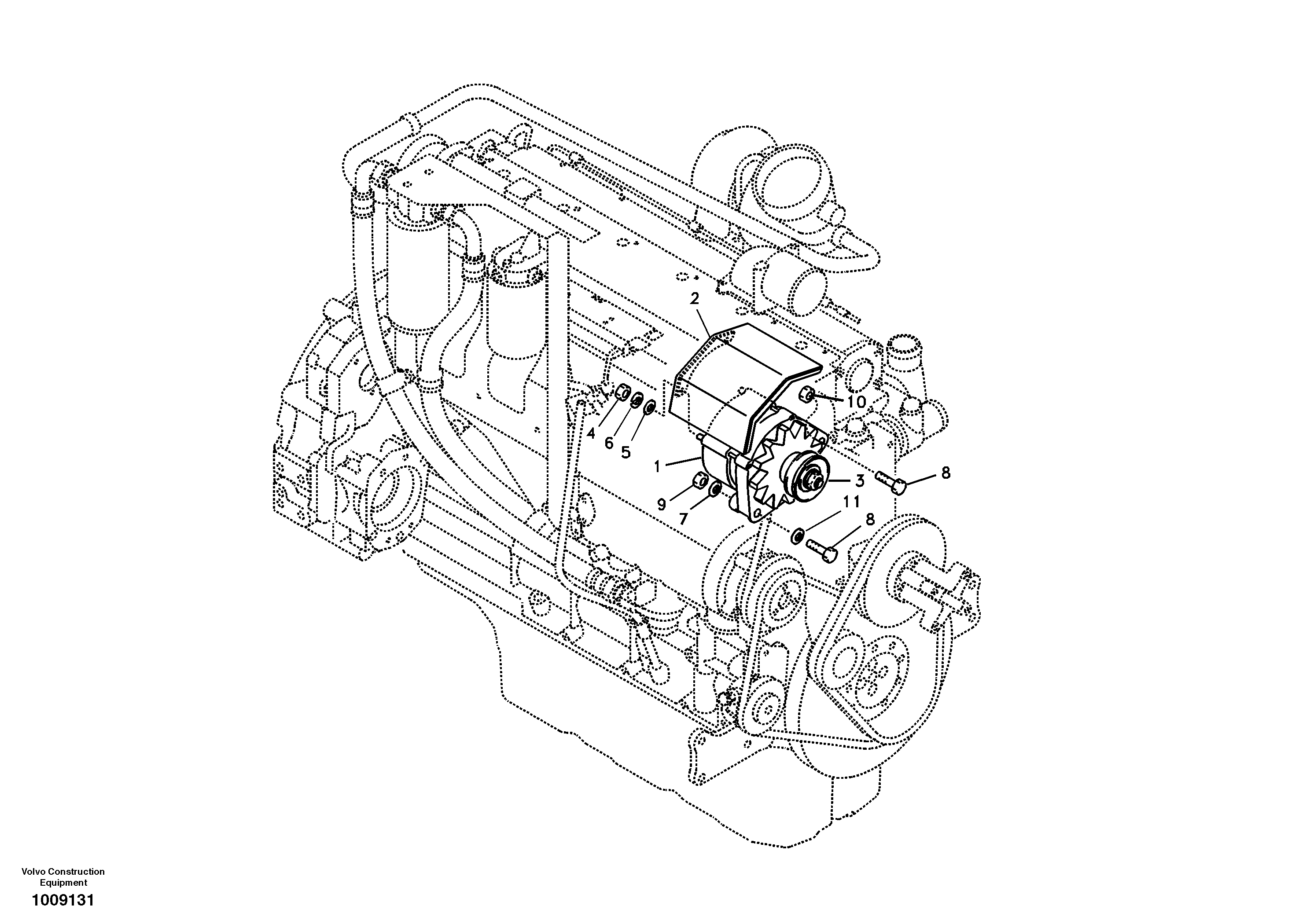 Схема запчастей Volvo EC240B - 26713 Alternator with assembling details EC240B