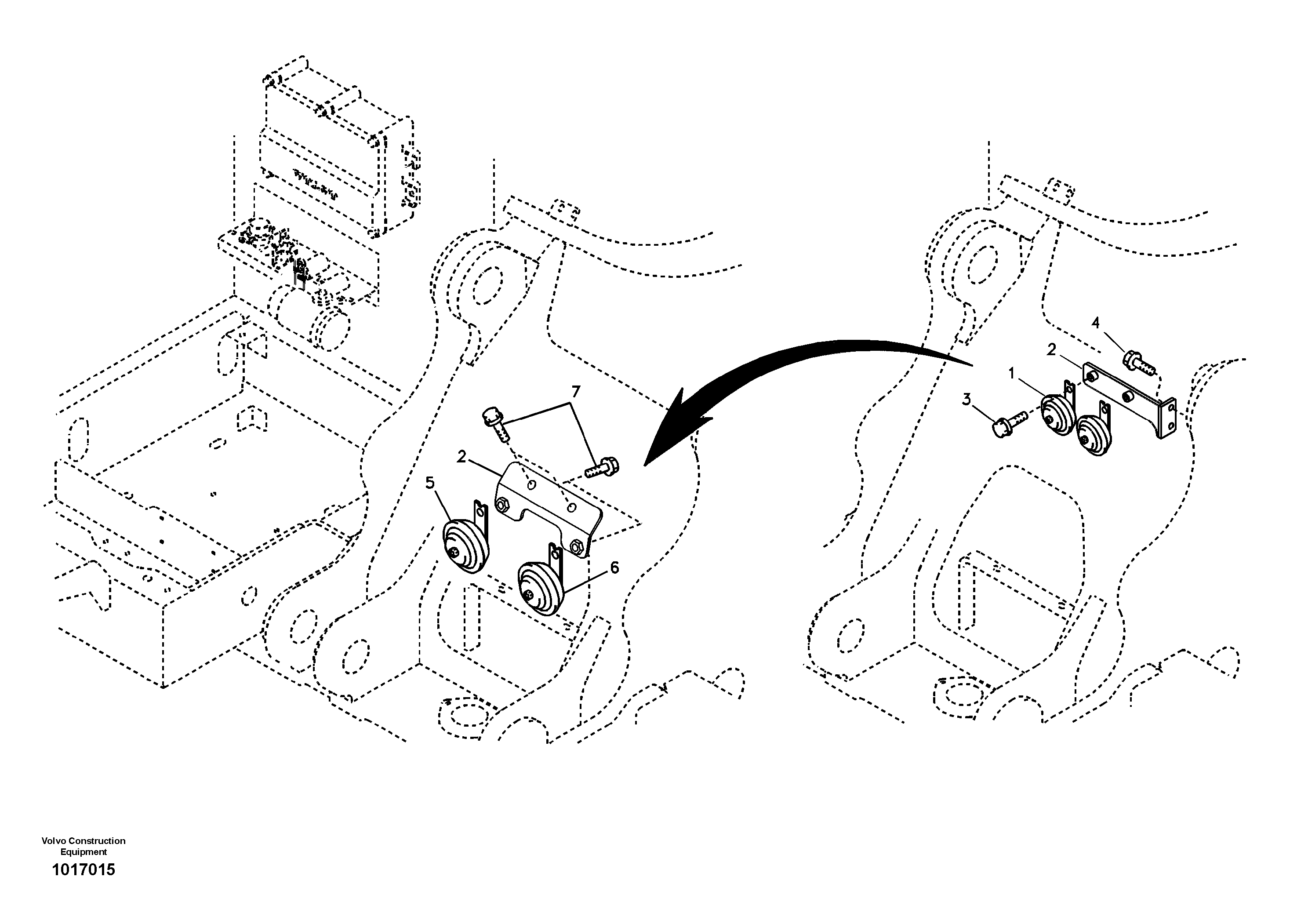 Схема запчастей Volvo EC240B - 30117 Horn EC240B