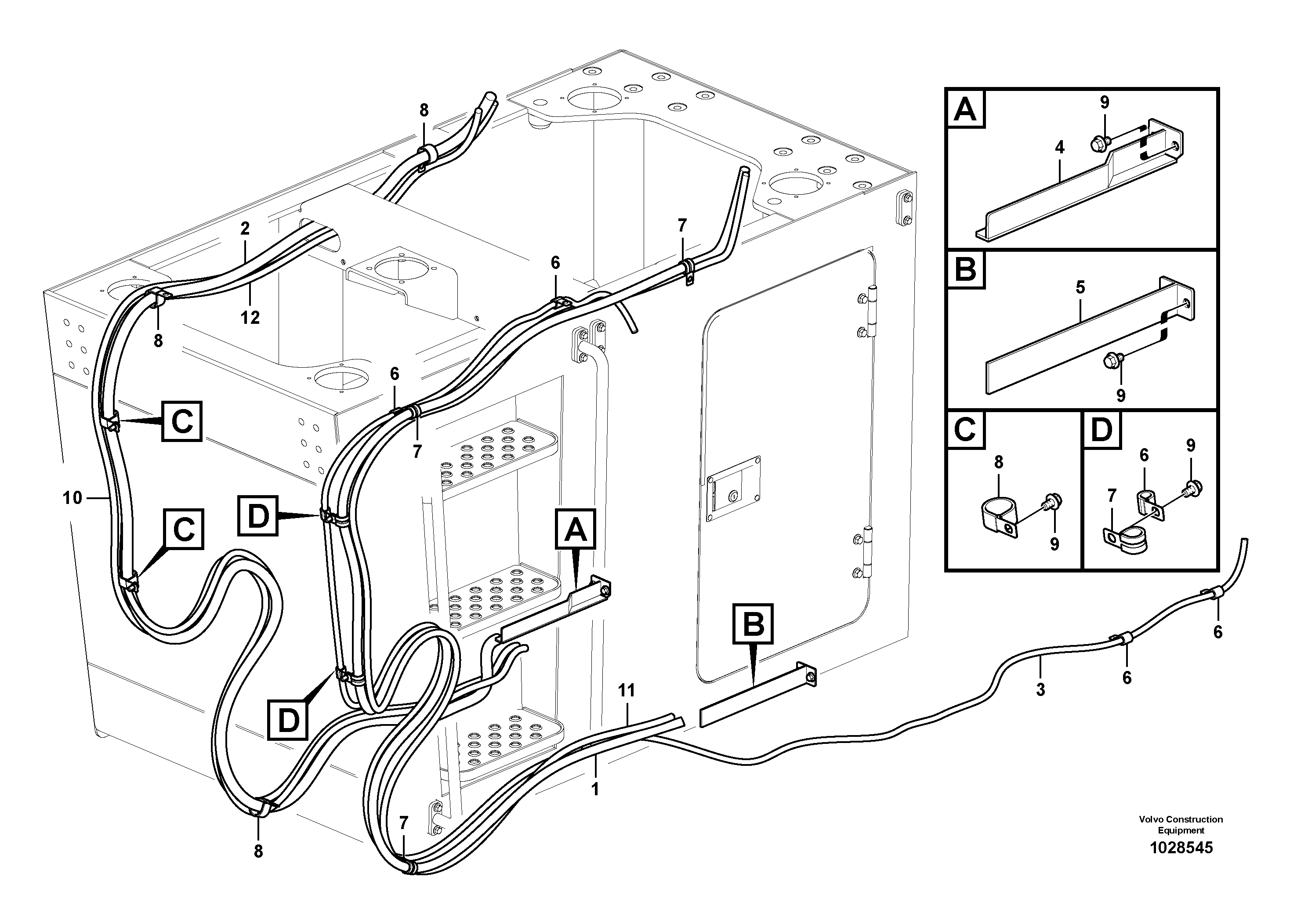 Схема запчастей Volvo EC240B - 1043 Cable harness, waste handler EC240B SER NO INT 12641- EU & NA 80001-