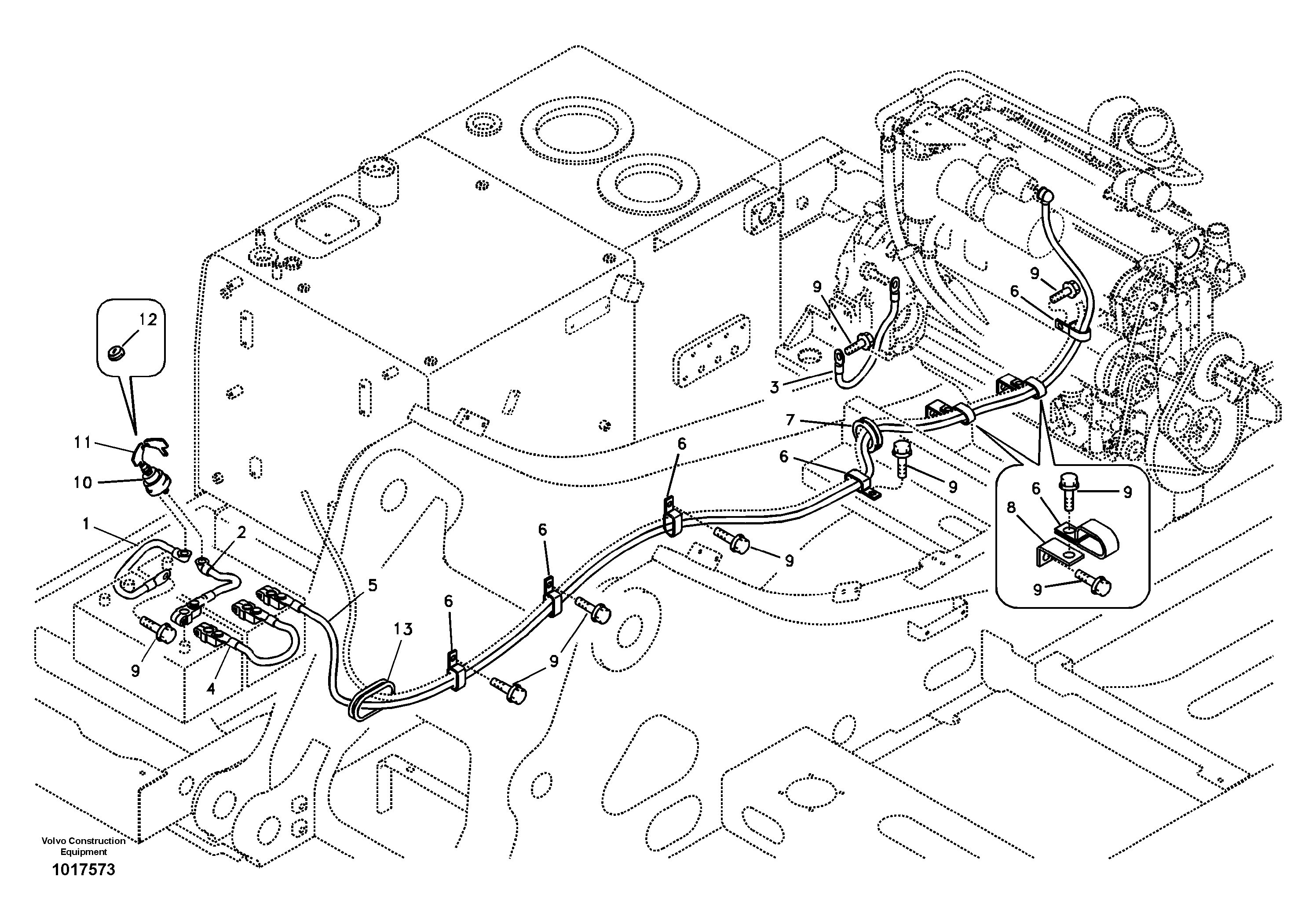 Схема запчастей Volvo EC240B - 19648 Cables, battery EC240B