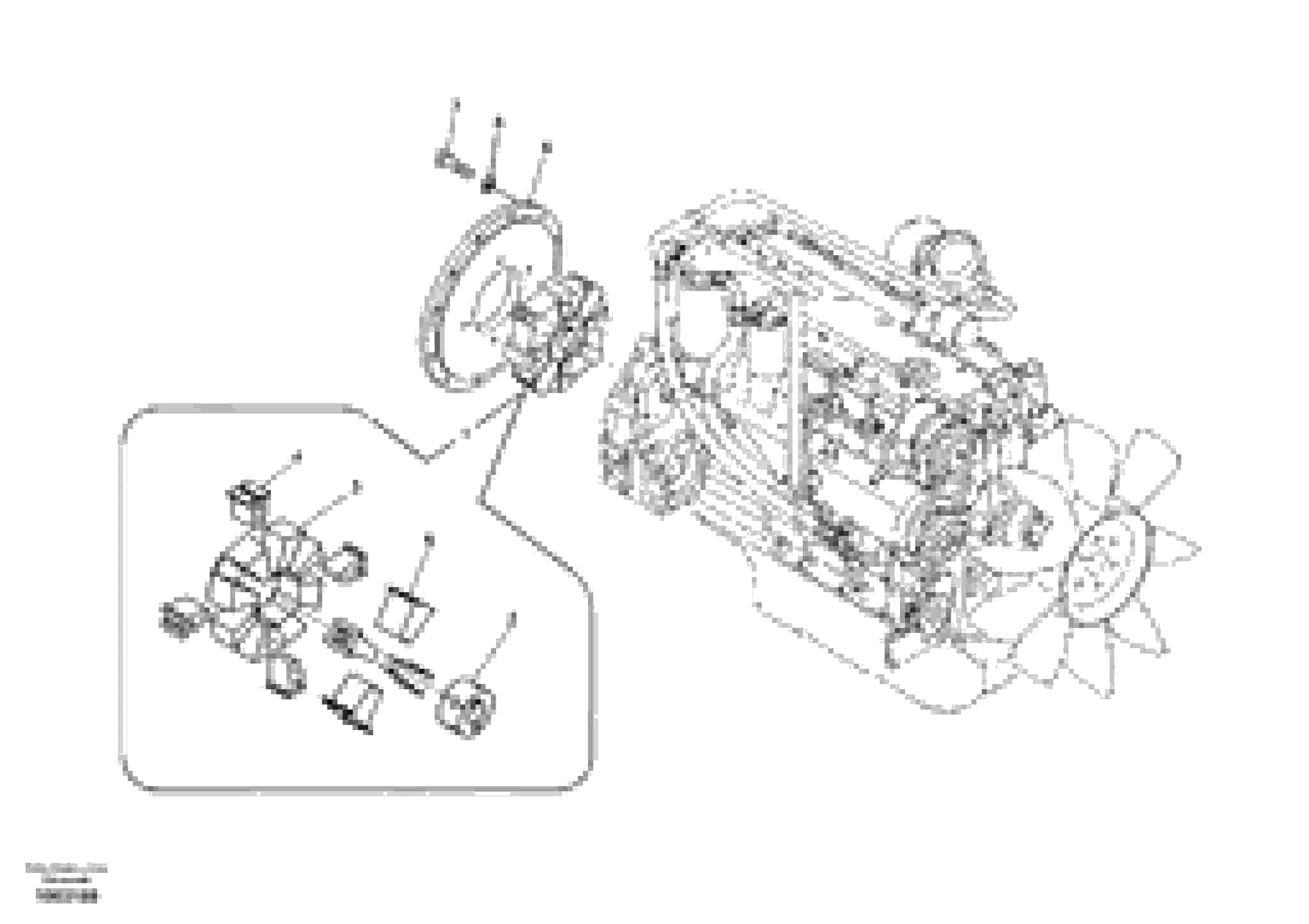 Схема запчастей Volvo EC240B - 73712 Pump gearbox with assembling parts EC240B SER NO INT 12641- EU & NA 80001-