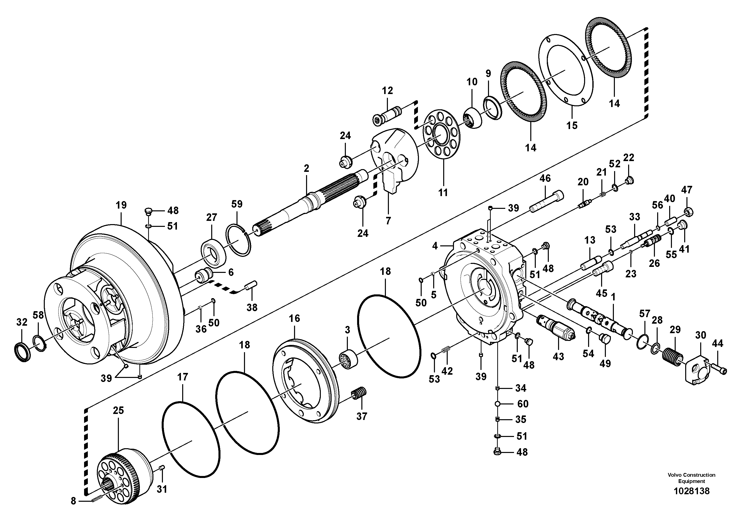 Схема запчастей Volvo EC290B - 91553 Гидромотор хода EC290B SER NO INT 13562- EU & NA 80001-