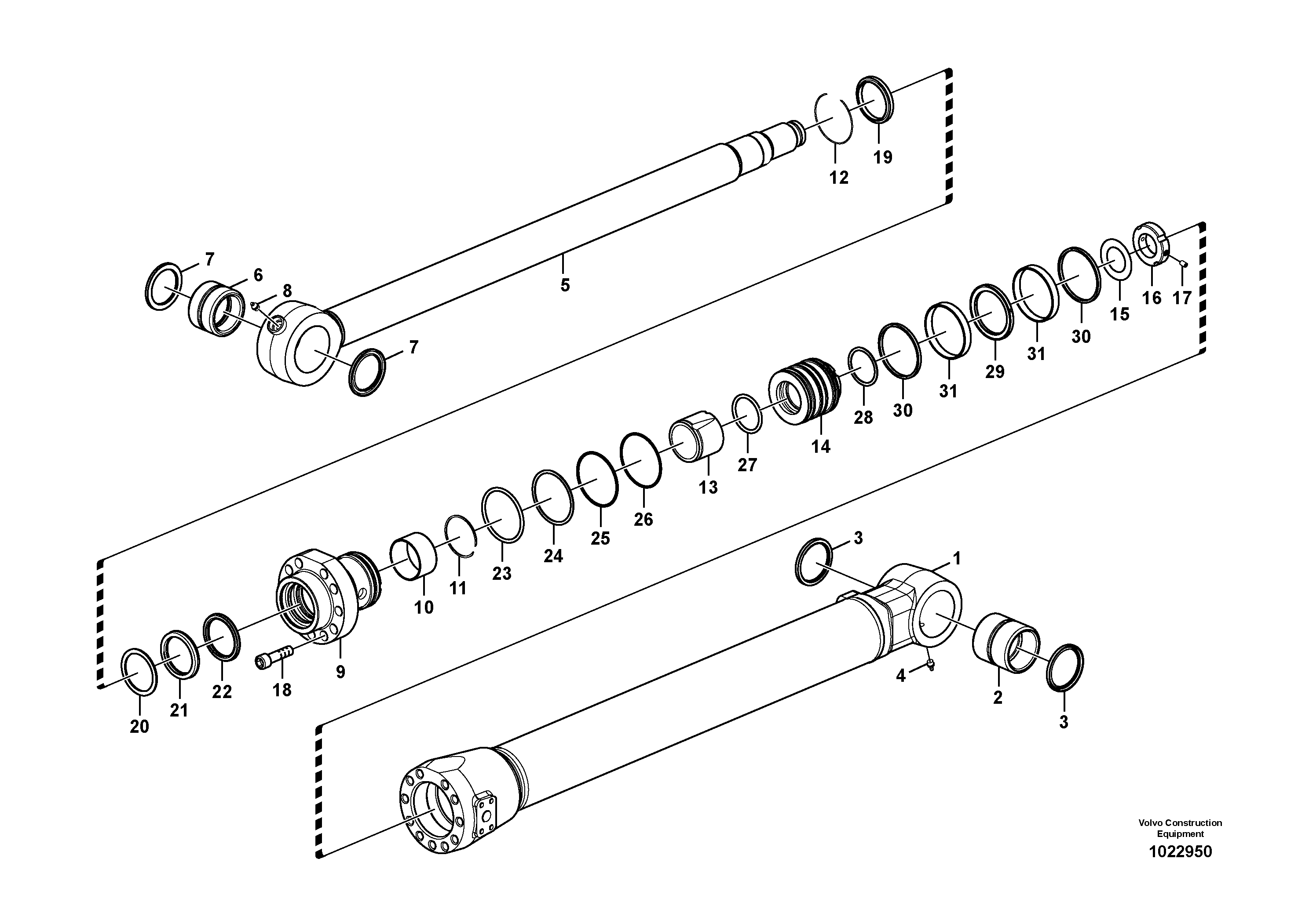 Схема запчастей Volvo EC290B - 103618 Bucket cylinder, long reach EC290B PRIME S/N 17001-/85001- 35001-