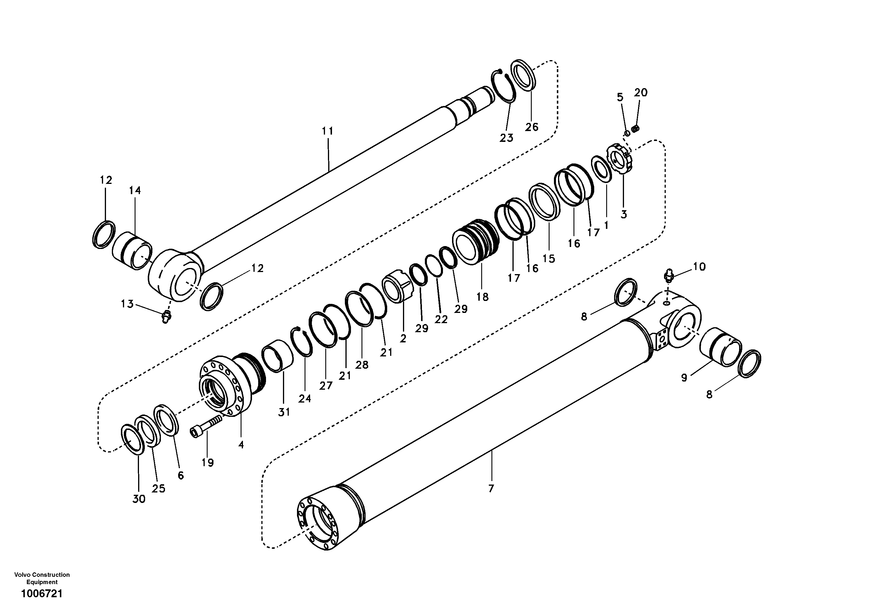 Схема запчастей Volvo EC290B - 92121 Цилиндр ковша EC290B