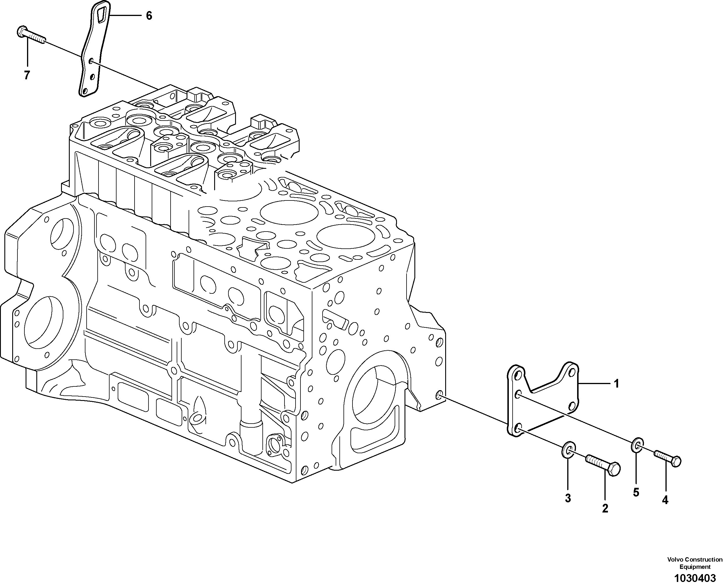 Схема запчастей Volvo EC290B - 58496 Установка двигателя EC290B