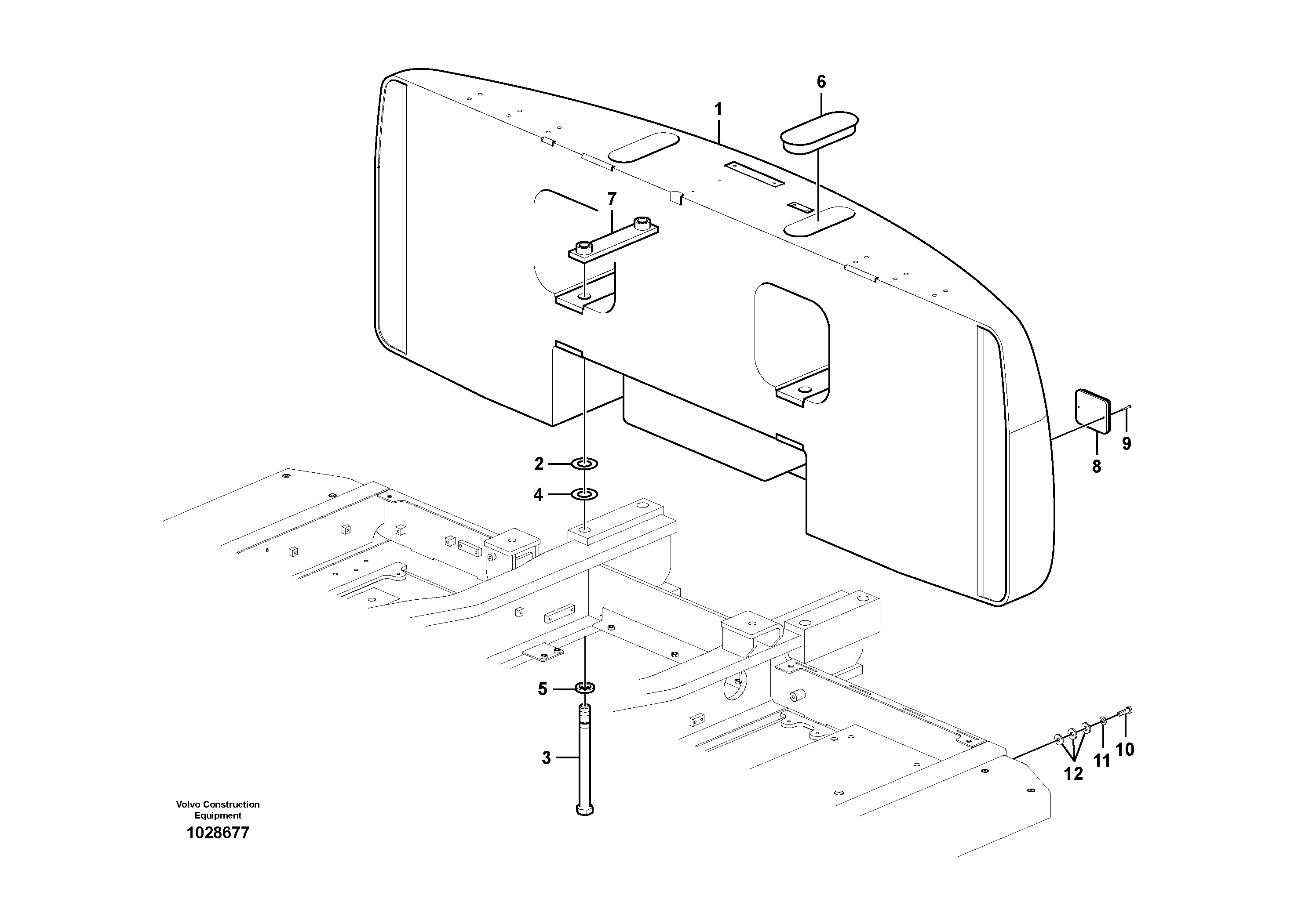 Схема запчастей Volvo EC290B - 62299 Противовесы EC290B SER NO INT 13562- EU & NA 80001-