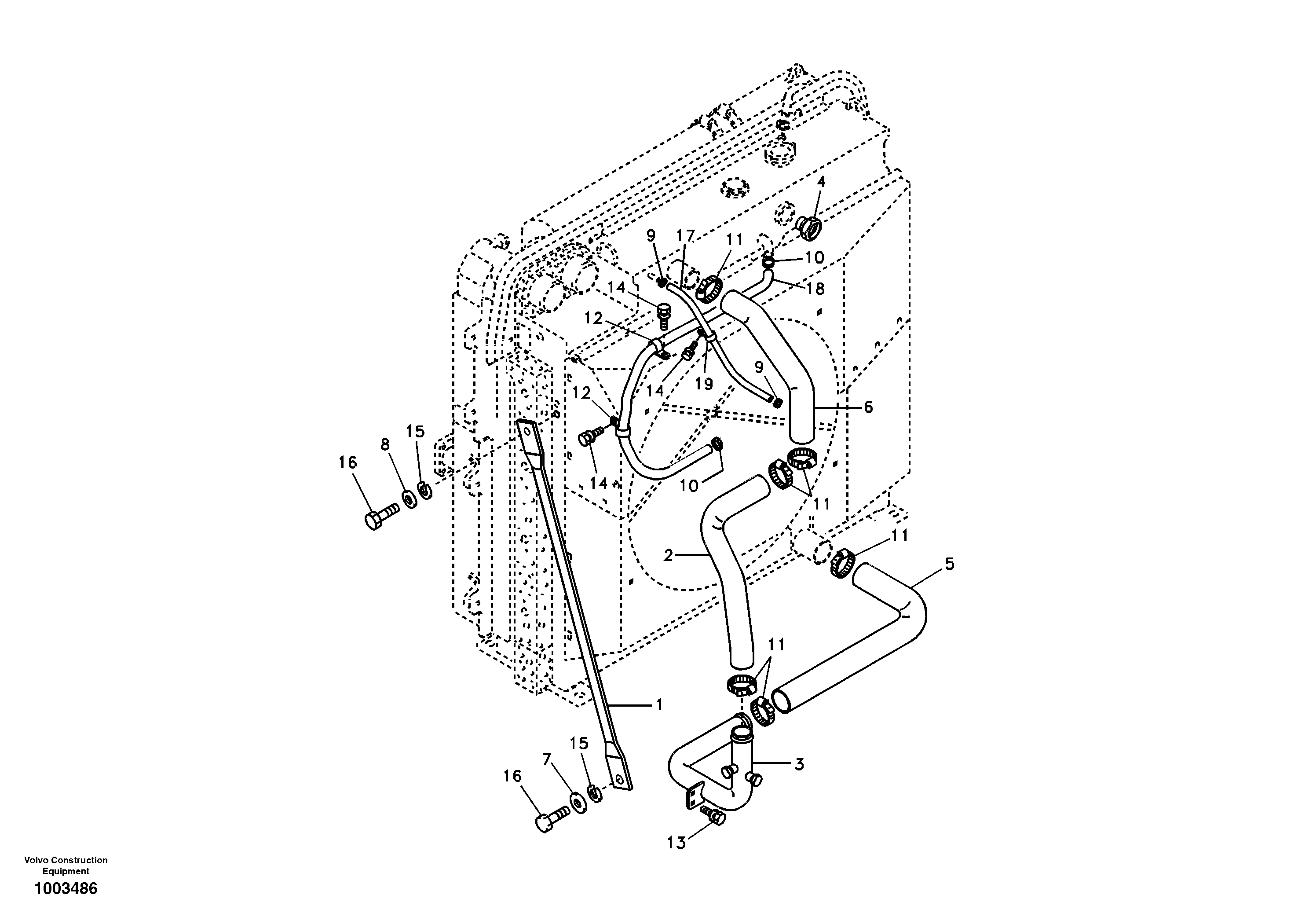 Схема запчастей Volvo EC290B - 37404 Система охлаждения EC290B