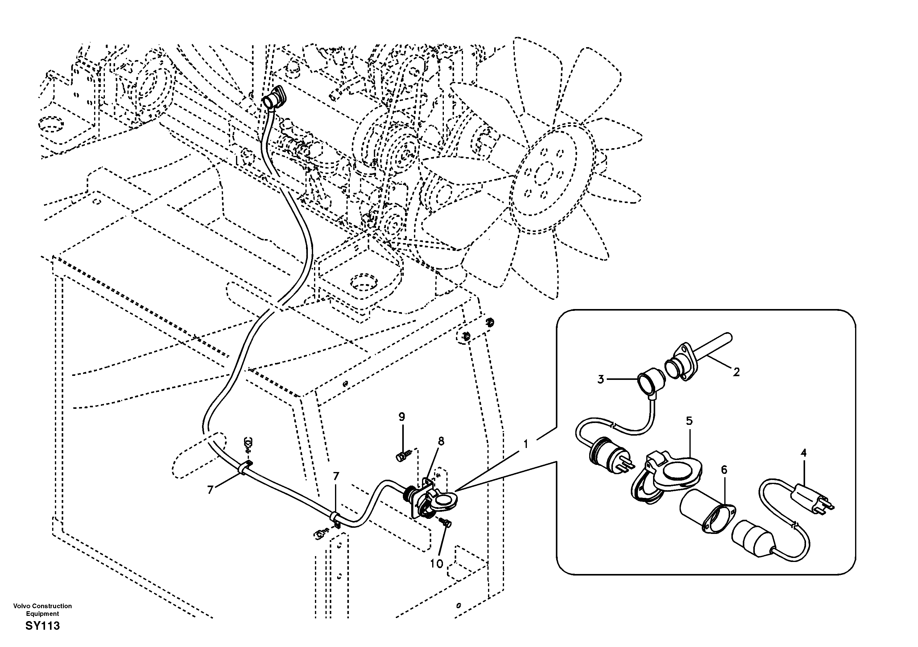 Схема запчастей Volvo EC290B - 34512 Engine block heater EC290B