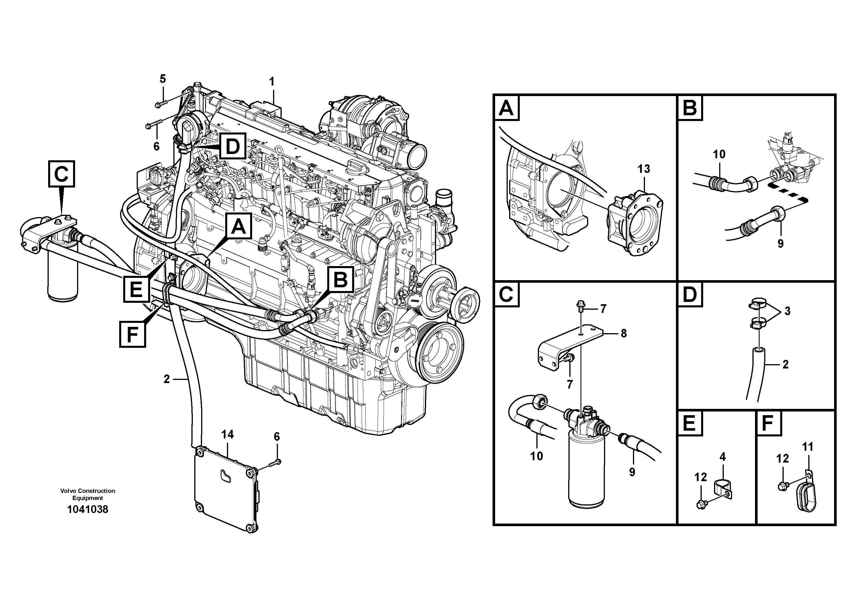 Схема запчастей Volvo EC290B - 94698 Двигатель в сборе EC290B PRIME S/N 17001-/85001- 35001-