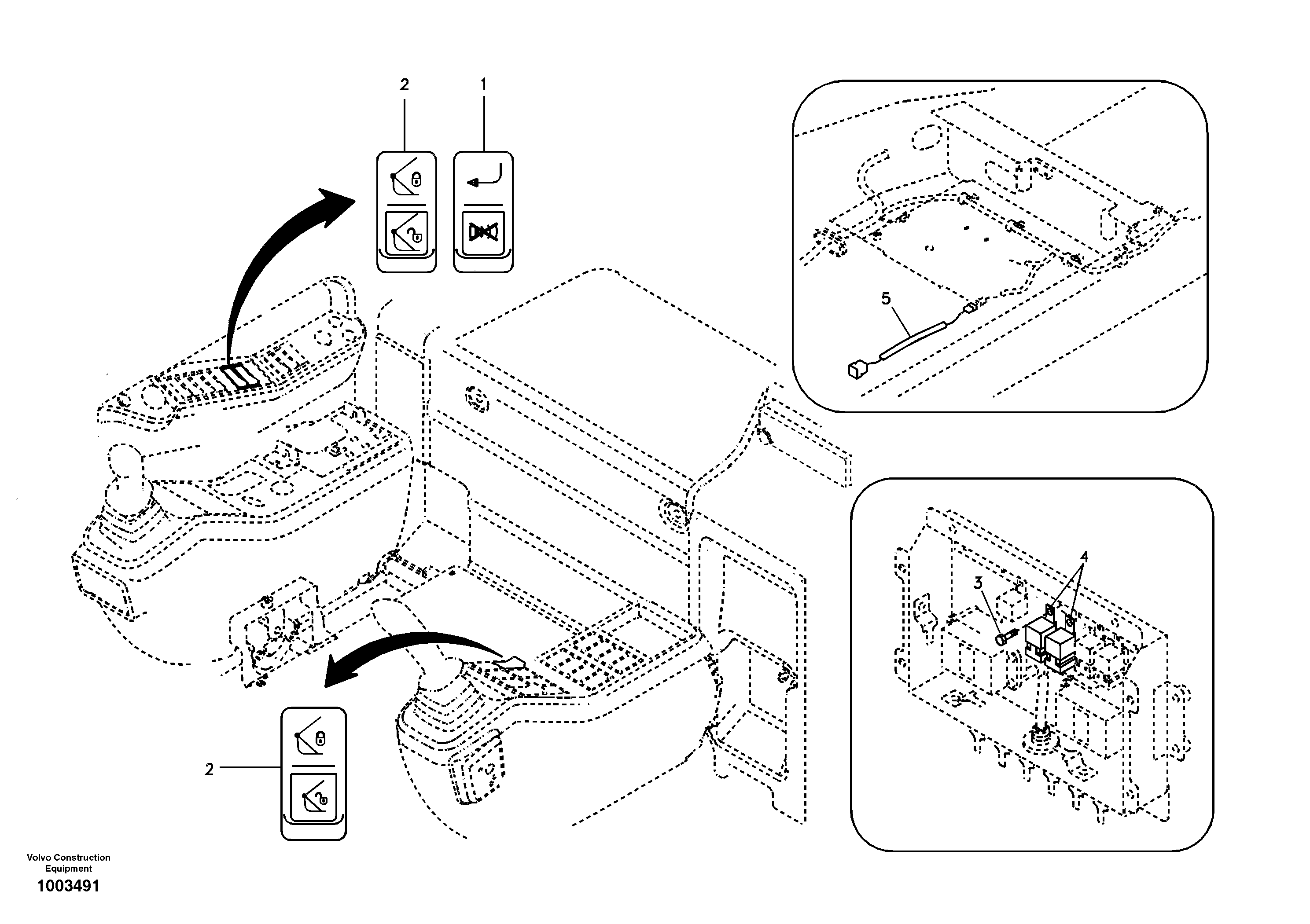 Схема запчастей Volvo EC290B - 61821 Switch, quickfit control EC290B