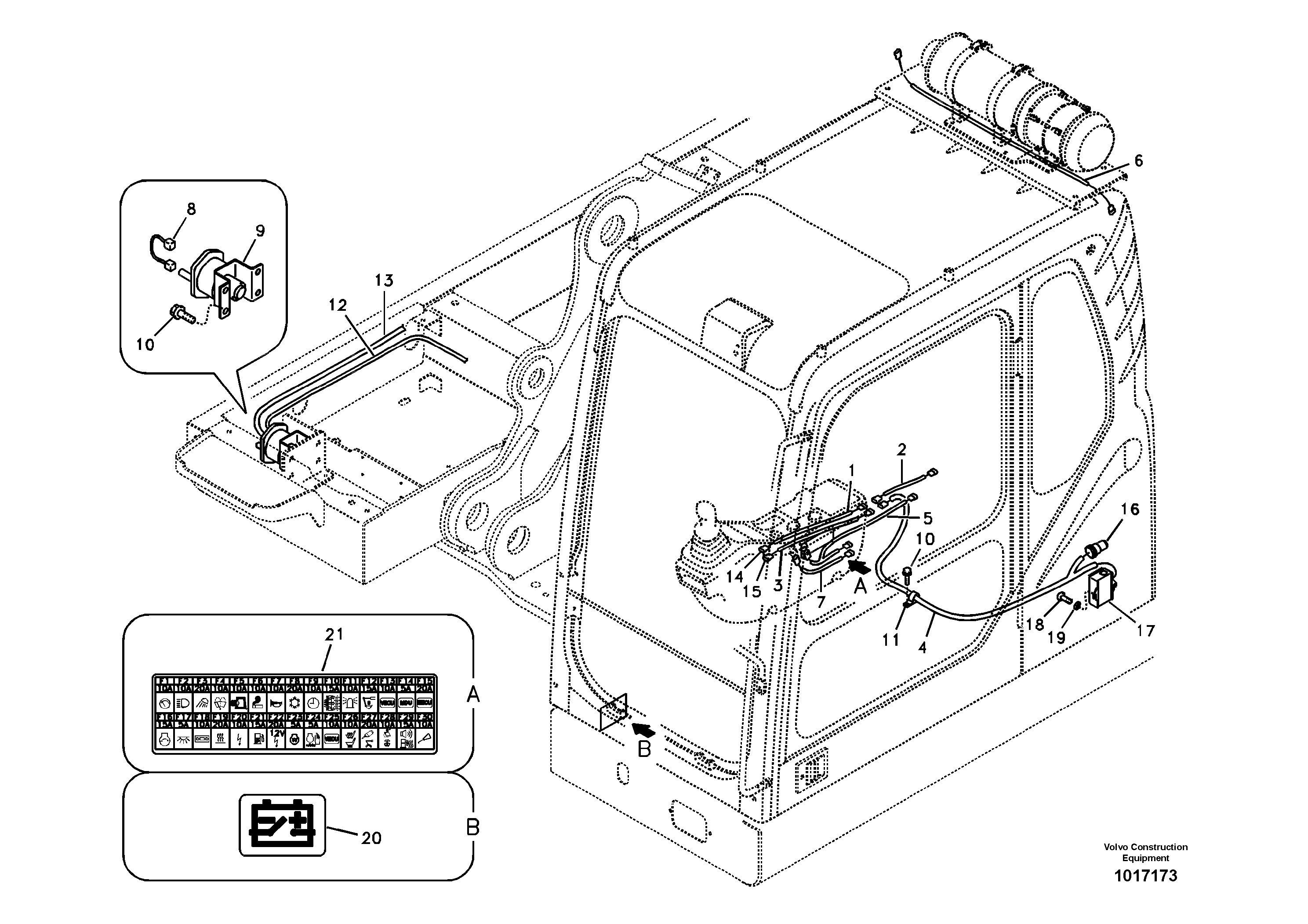 Схема запчастей Volvo EC290B - 41686 Cable harness, waste handler EC290B