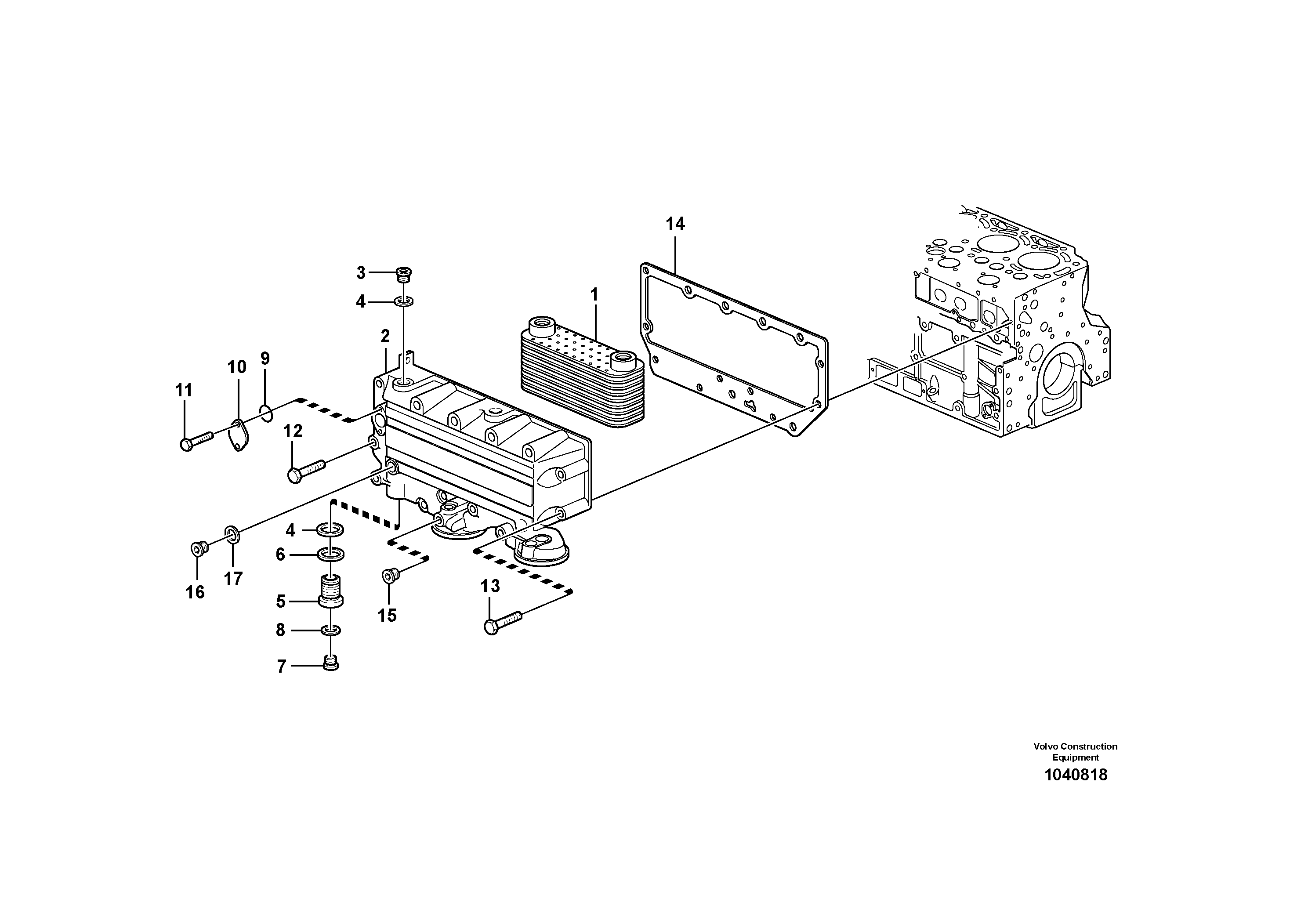 Схема запчастей Volvo EC290B - 92137 Масляный радиатор EC290B PRIME S/N 17001-/85001- 35001-