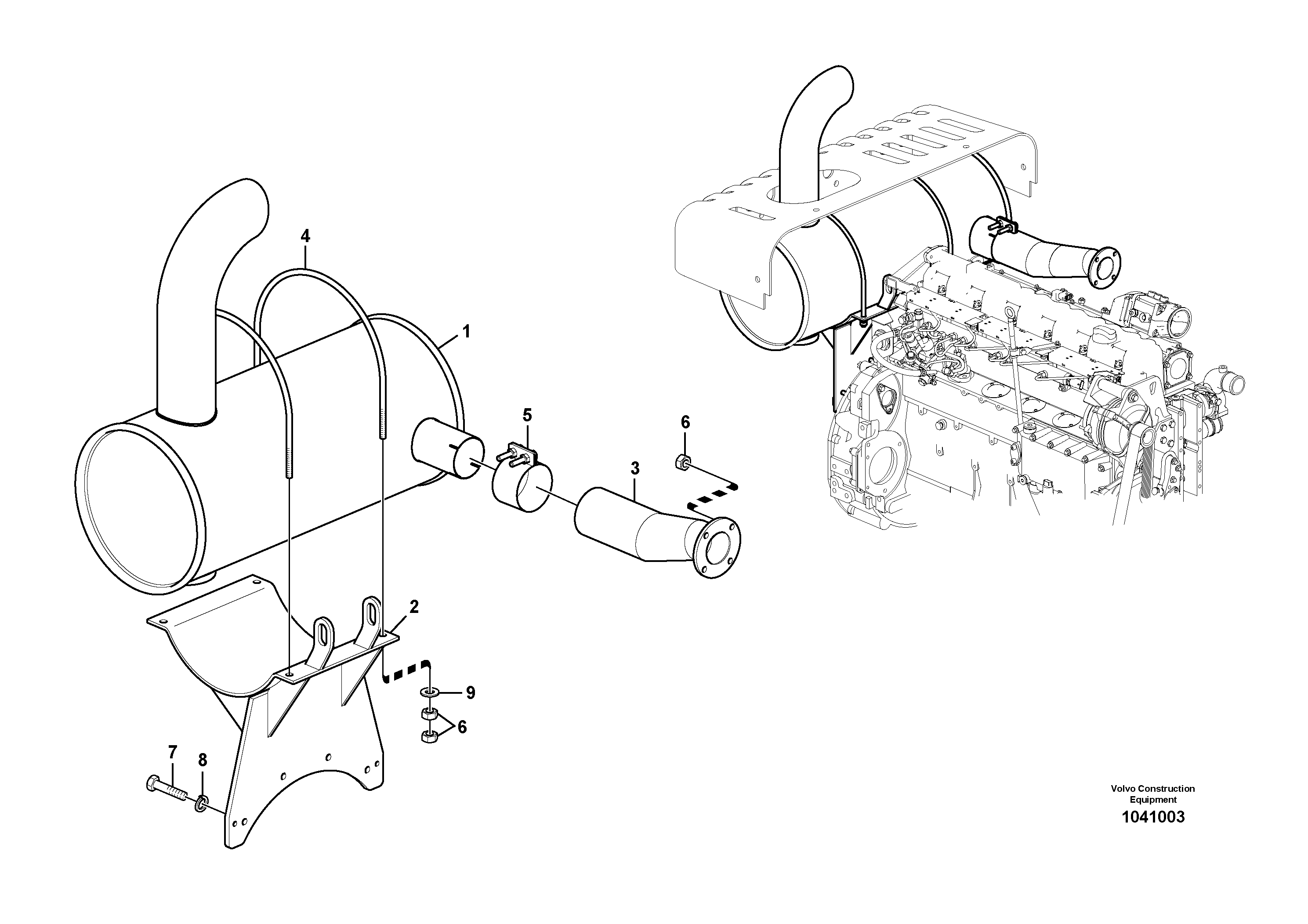 Схема запчастей Volvo EC290B - 90531 Выхлопная система EC290B PRIME S/N 17001-/85001- 35001-