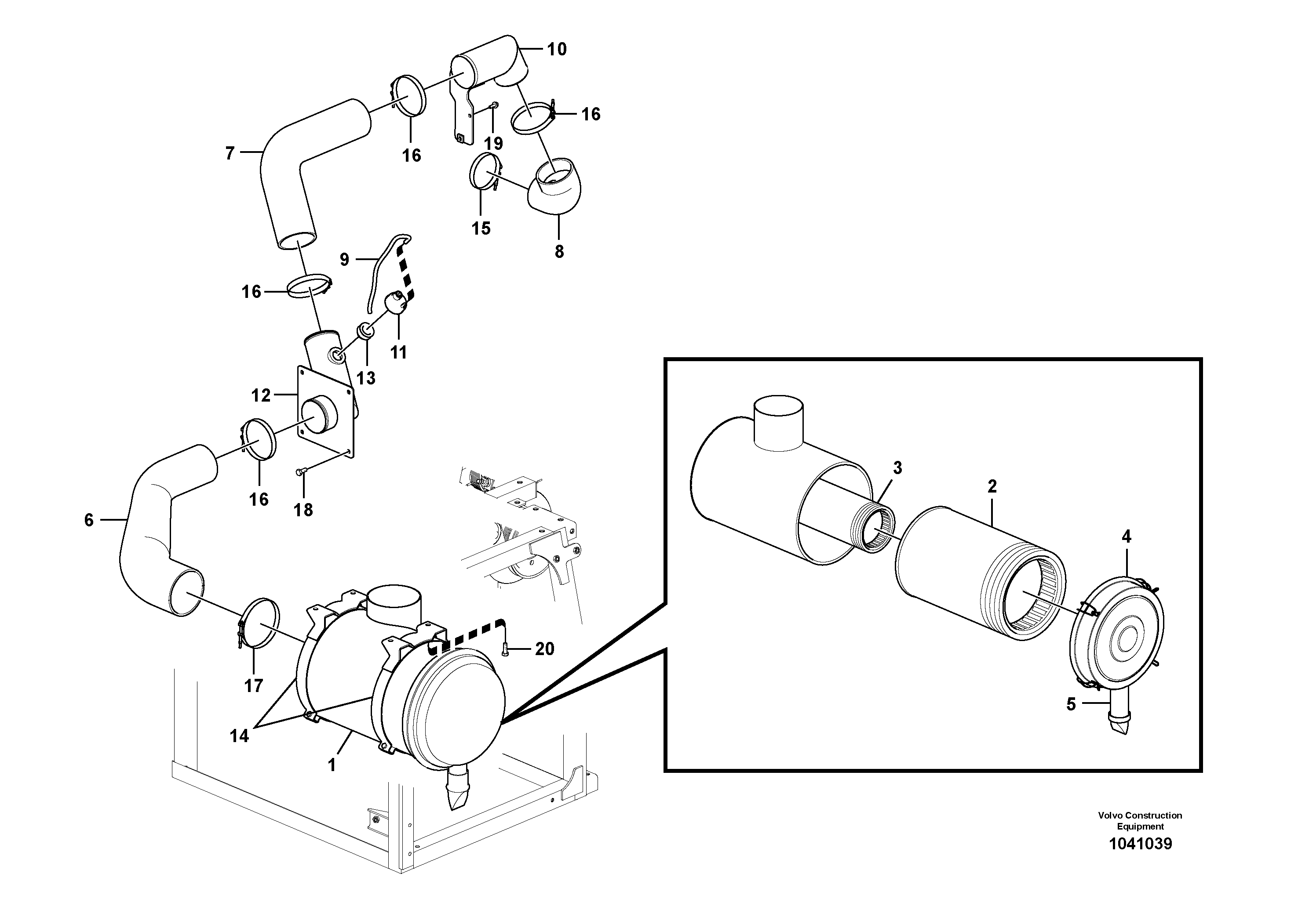 Схема запчастей Volvo EC290B - 88656 Система впуска EC290B PRIME S/N 17001-/85001- 35001-