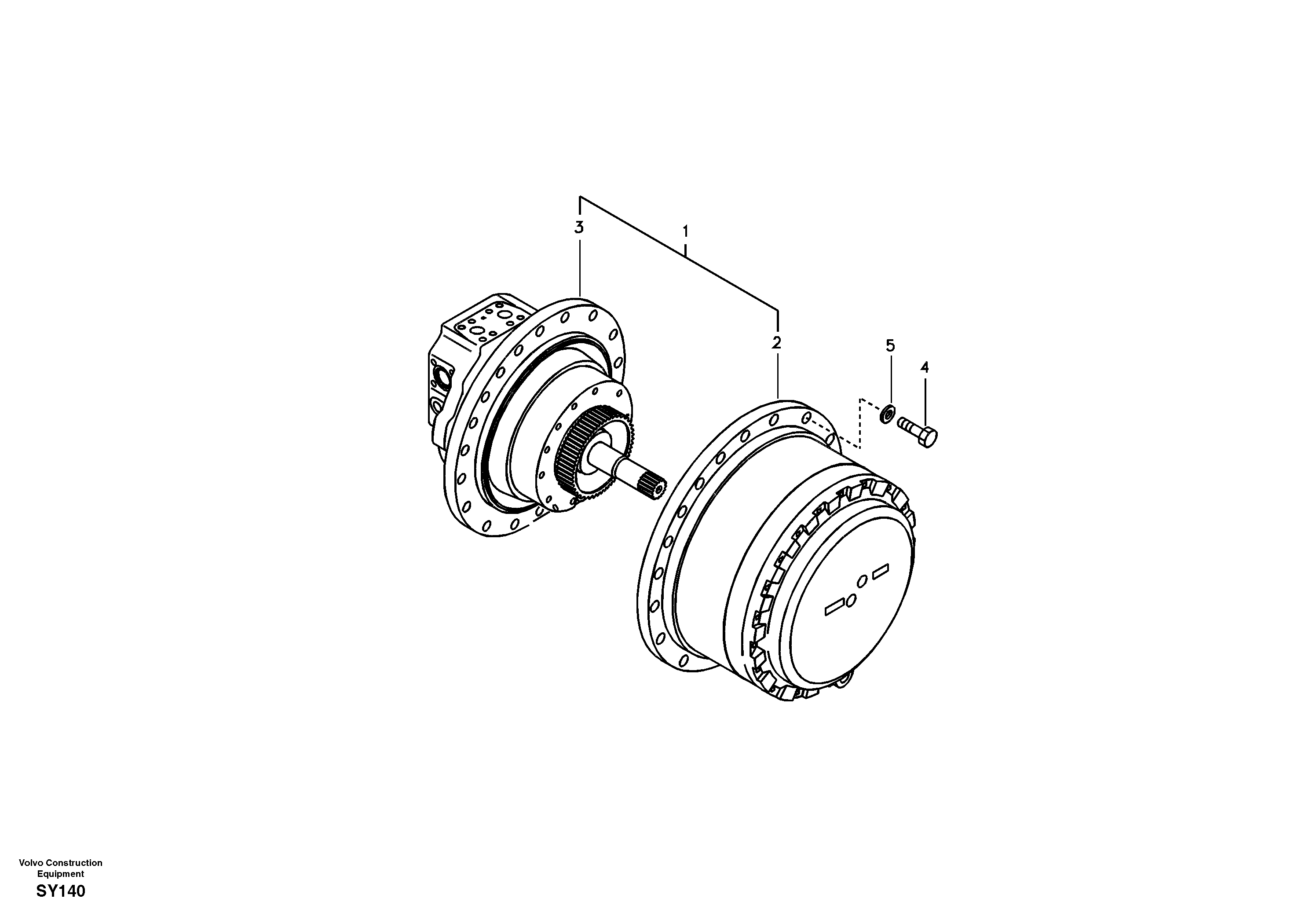 Схема запчастей Volvo EC290B - 35998 Travel motor with mounting parts EC290B