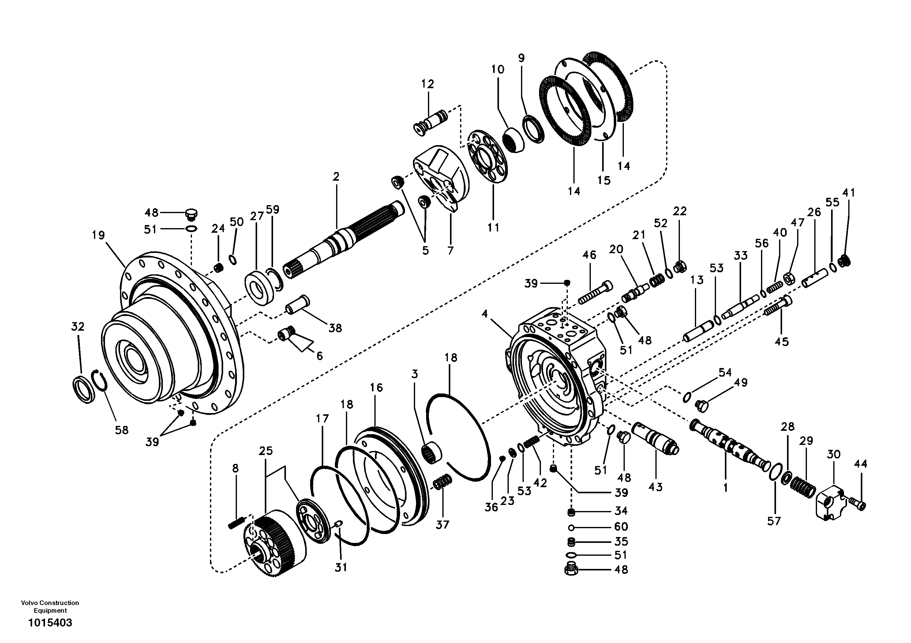 Схема запчастей Volvo EC290B - 93407 Гидромотор хода EC290B