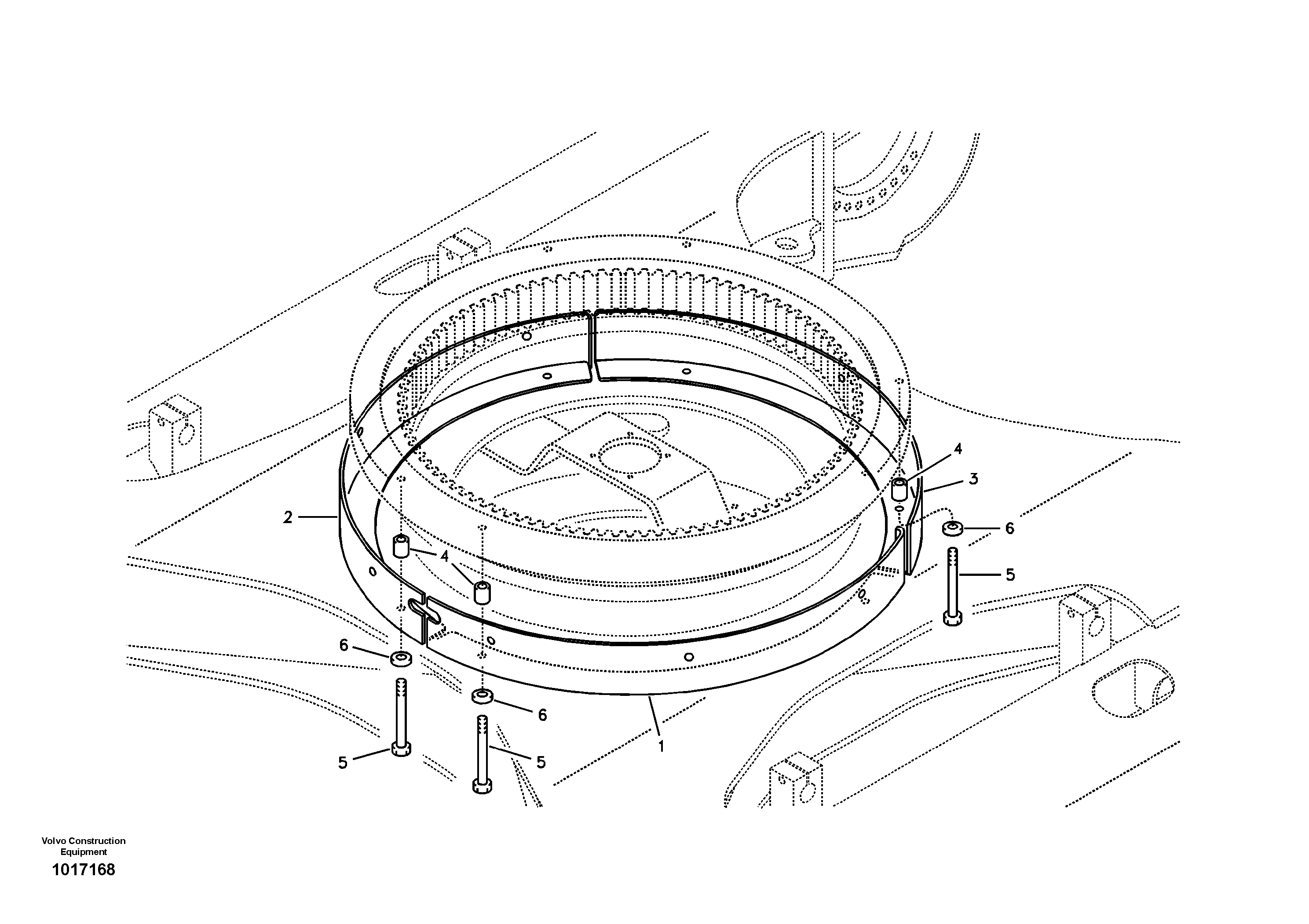 Схема запчастей Volvo EC290B - 48278 Cover, Swing gear EC290B