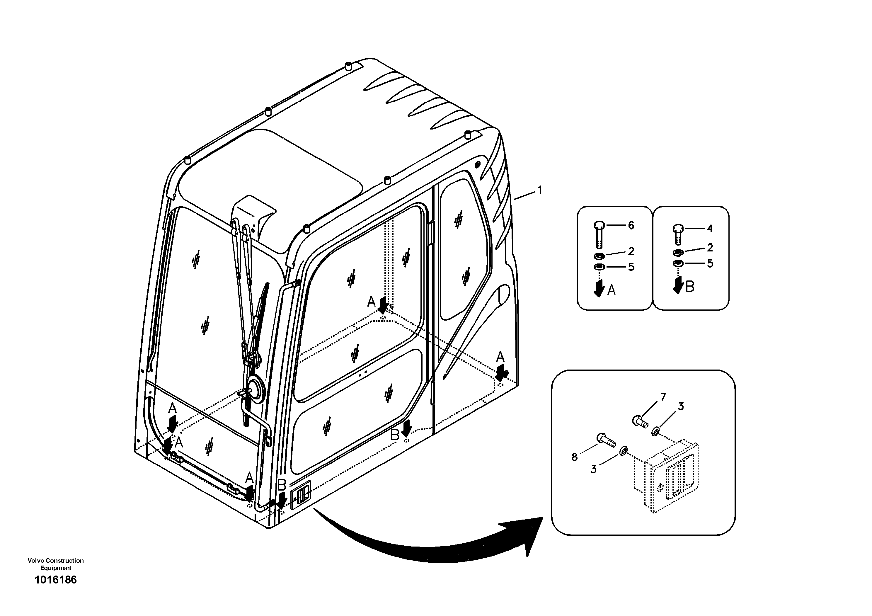 Схема запчастей Volvo EC290B - 5360 Cab mount EC290B