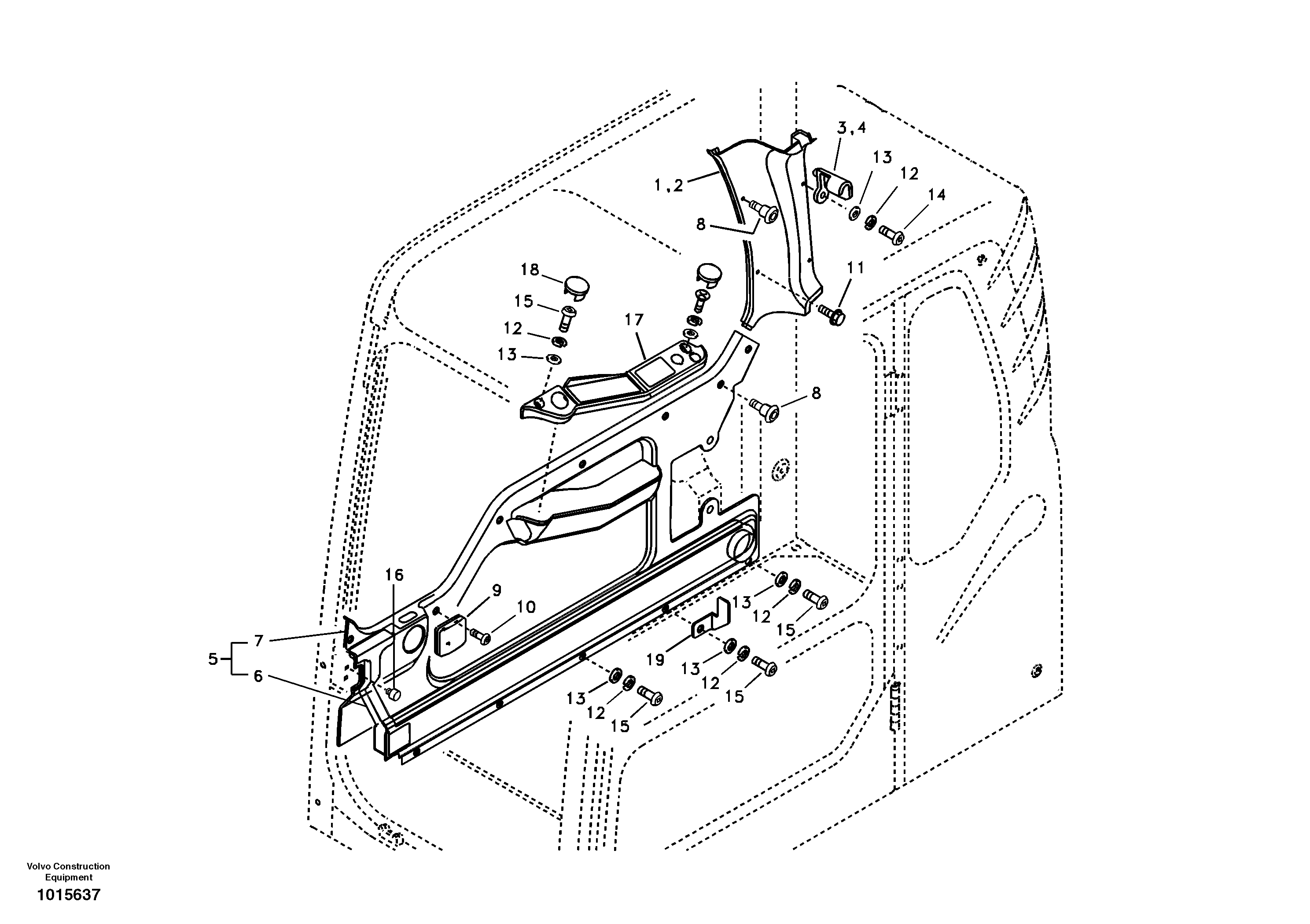 Схема запчастей Volvo EC290B - 63435 Operators cab EC290B
