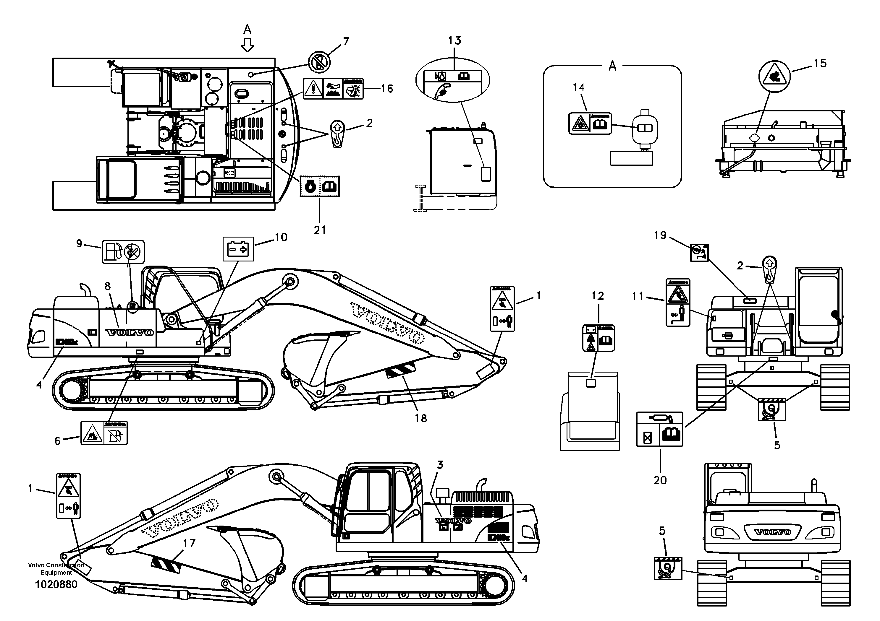 Схема запчастей Volvo EC290B - 28972 Decal, outer location EC290B SER NO INT 13562- EU & NA 80001-