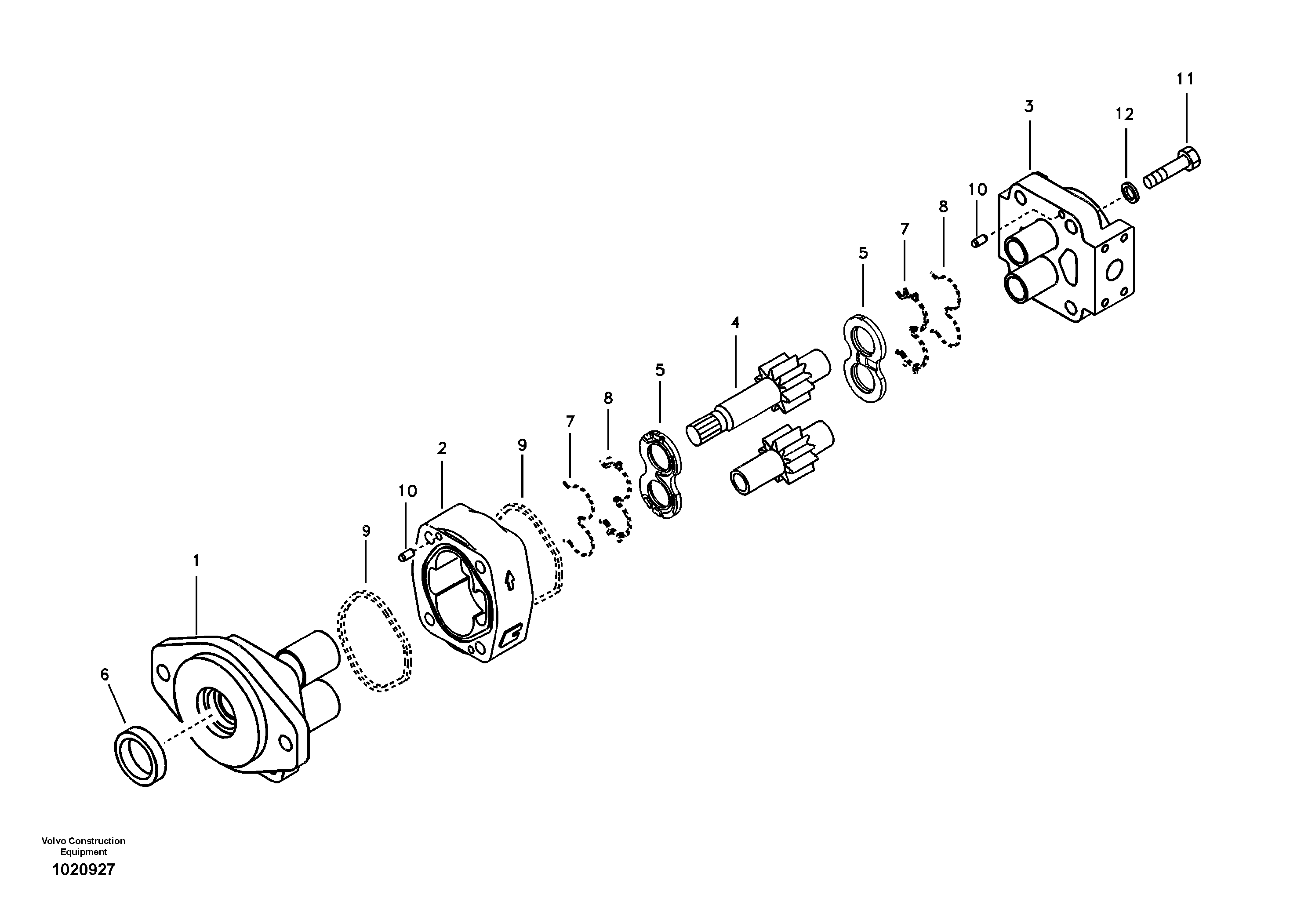 Схема запчастей Volvo EC290B - 29965 Гидронасос (шестеренчатый) EC290B SER NO INT 13562- EU & NA 80001-