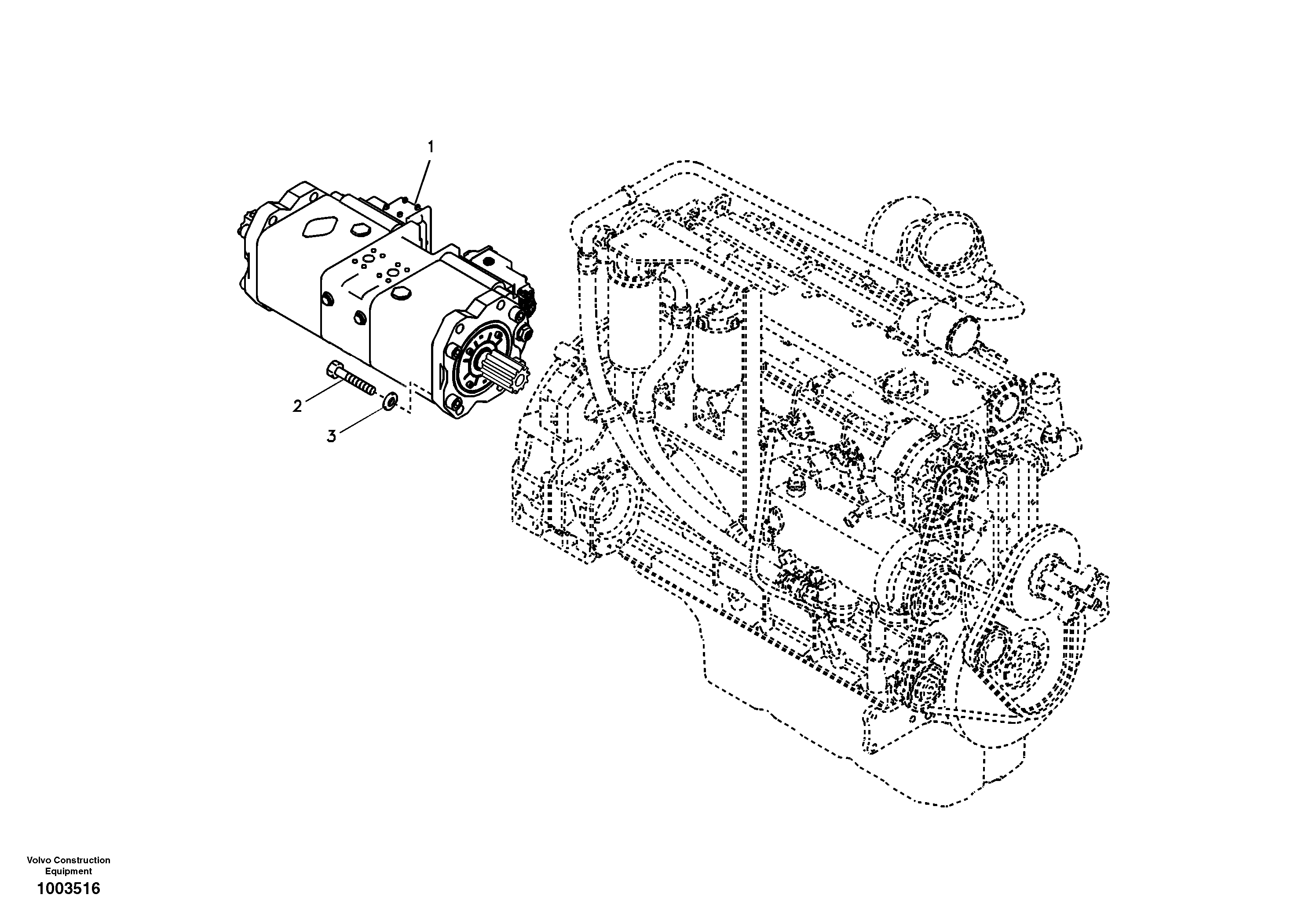 Схема запчастей Volvo EC290B - 33103 Pump installation EC290B SER NO INT 13562- EU & NA 80001-