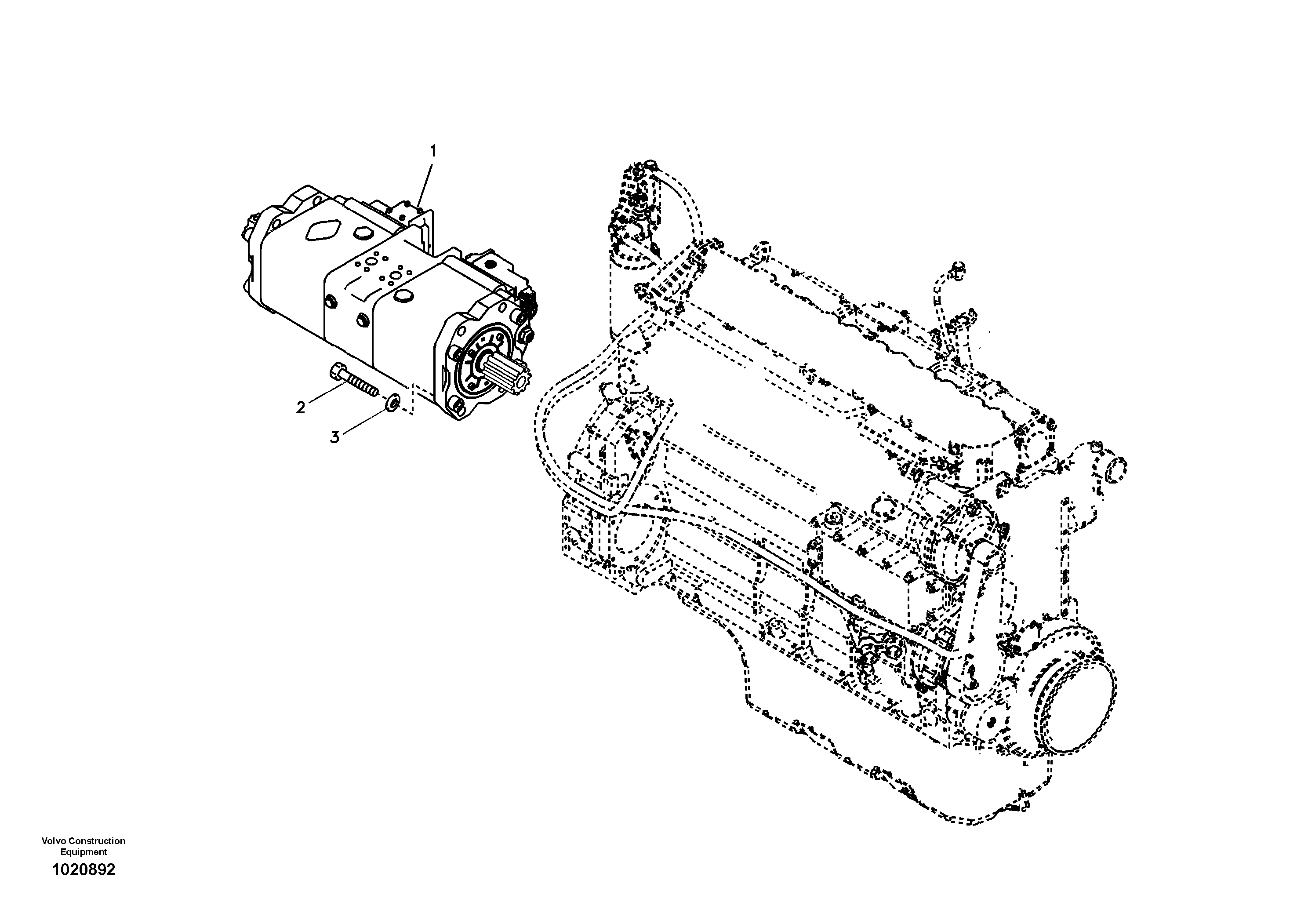 Схема запчастей Volvo EC290B - 33114 Pump installation EC290B SER NO INT 13562- EU & NA 80001-