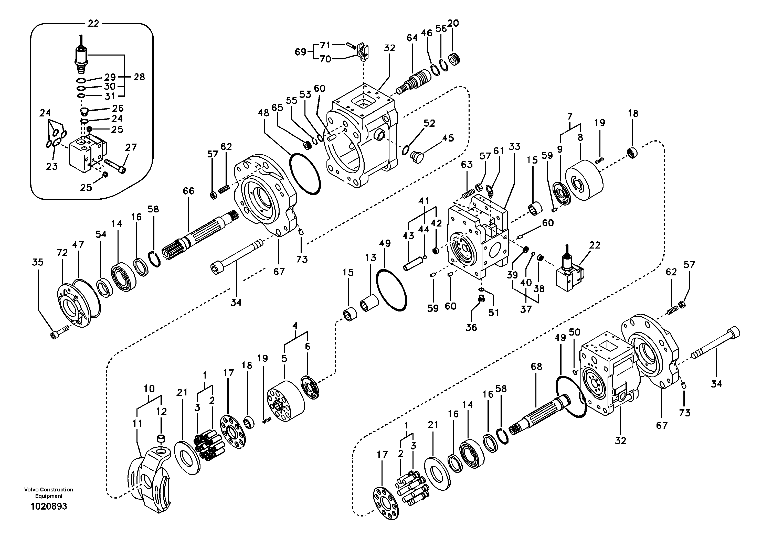 Схема запчастей Volvo EC290B - 91518 Гидронасос (основной насос) EC290B SER NO INT 13562- EU & NA 80001-