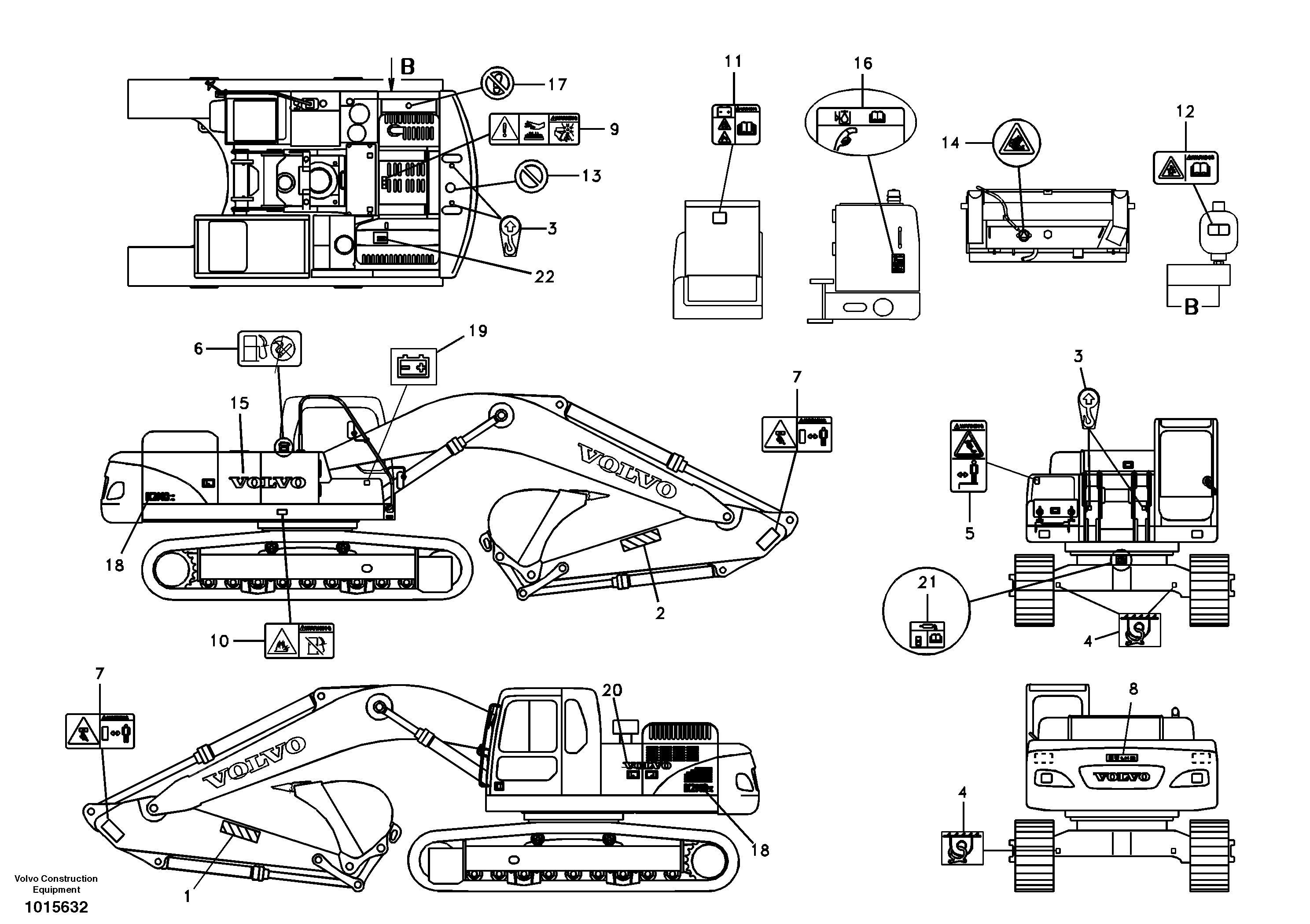 Схема запчастей Volvo EC290B - 43724 Decal, outer location EC290B