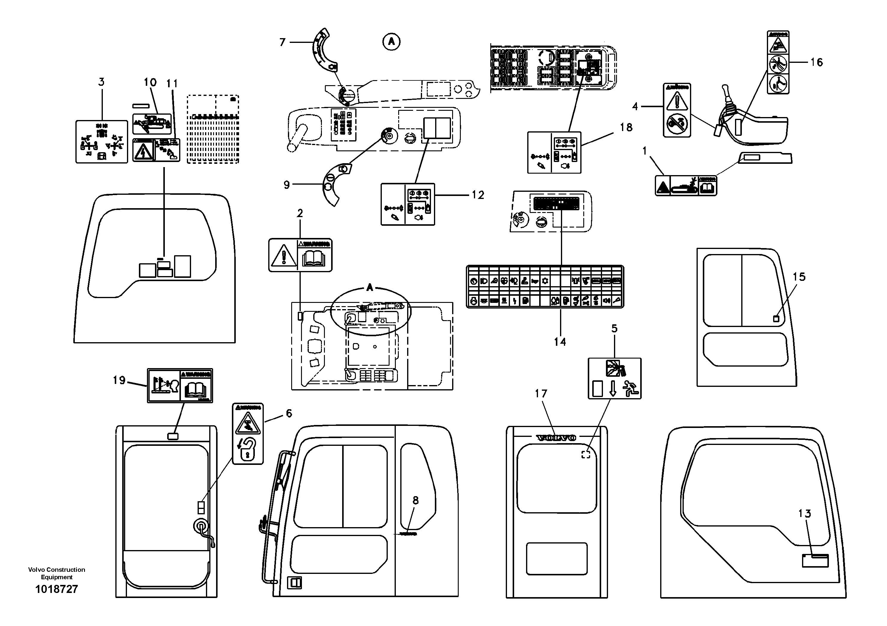 Схема запчастей Volvo EC290B - 82897 Decal, inner location EC290B